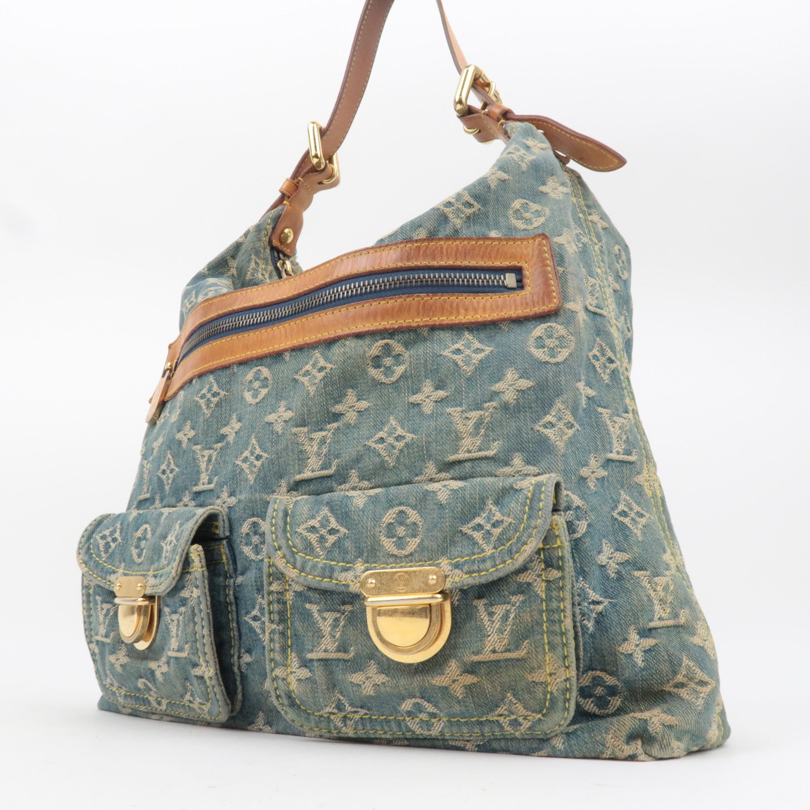 Louis Vuitton Monogram Denim Baggy GM Shoulder Bag M95048