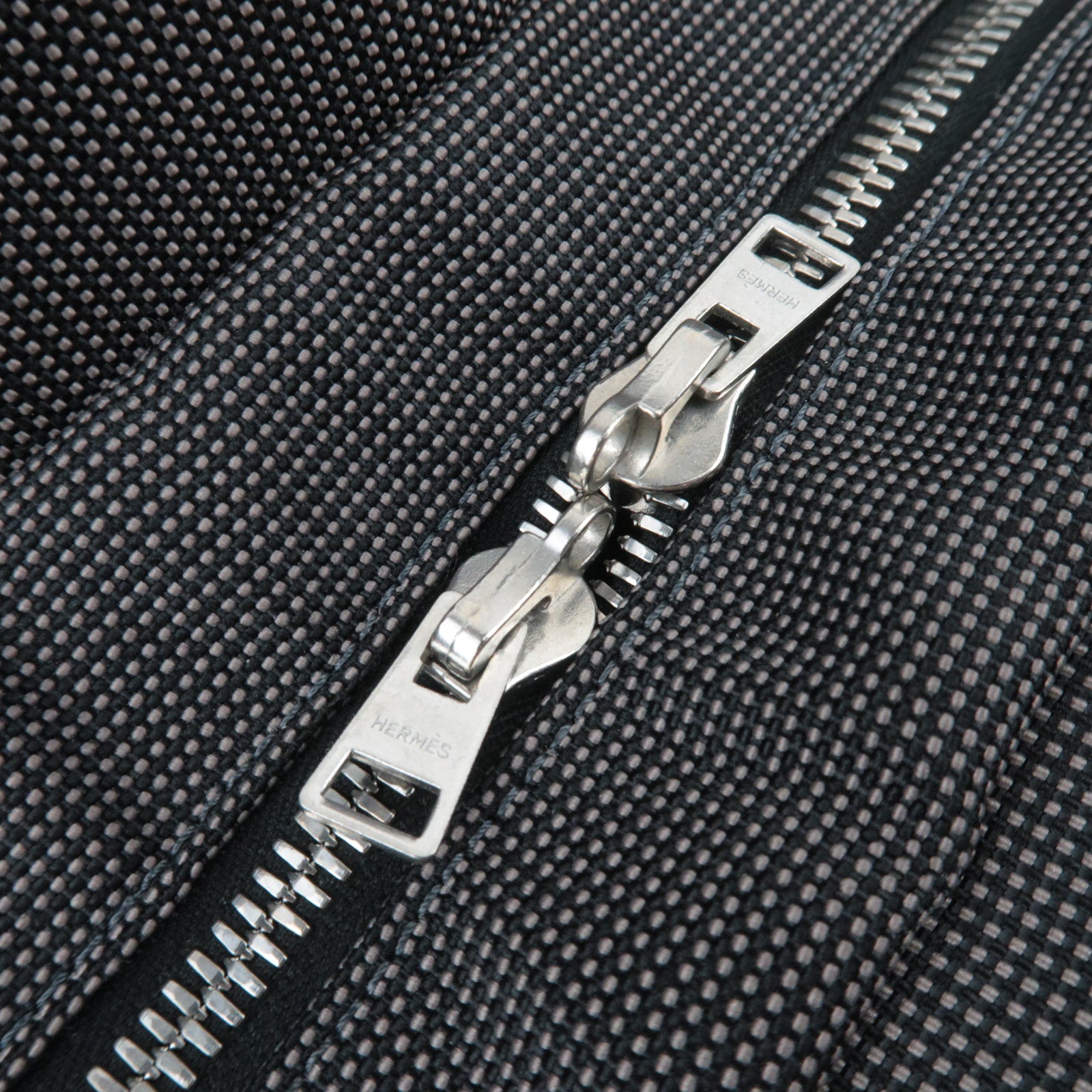 HERMES Her Line MM Nylon Canvas Tote Bag Gray