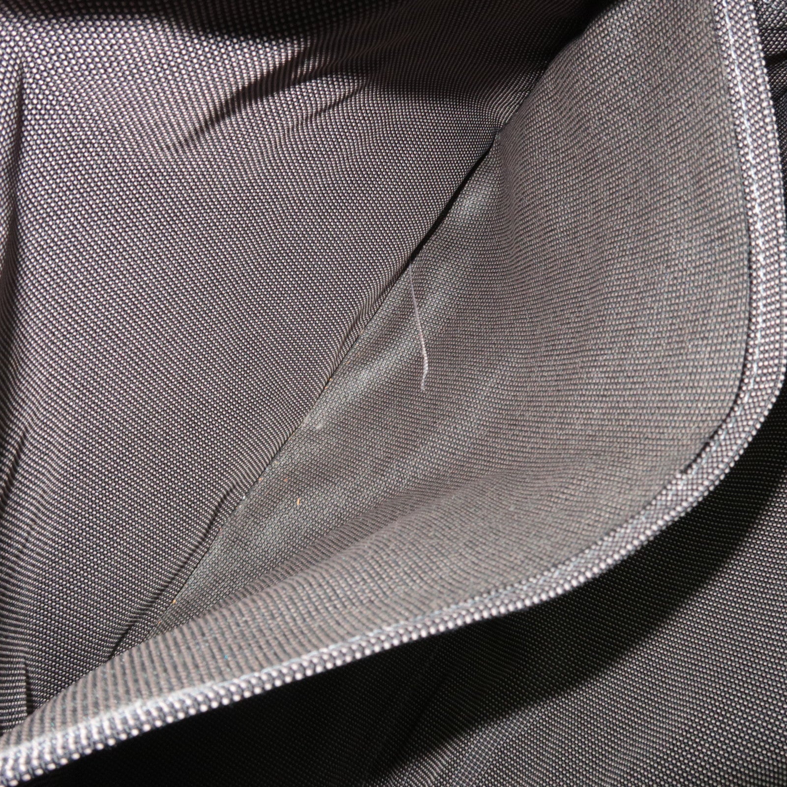 HERMES Her Line MM Nylon Canvas Tote Bag Gray
