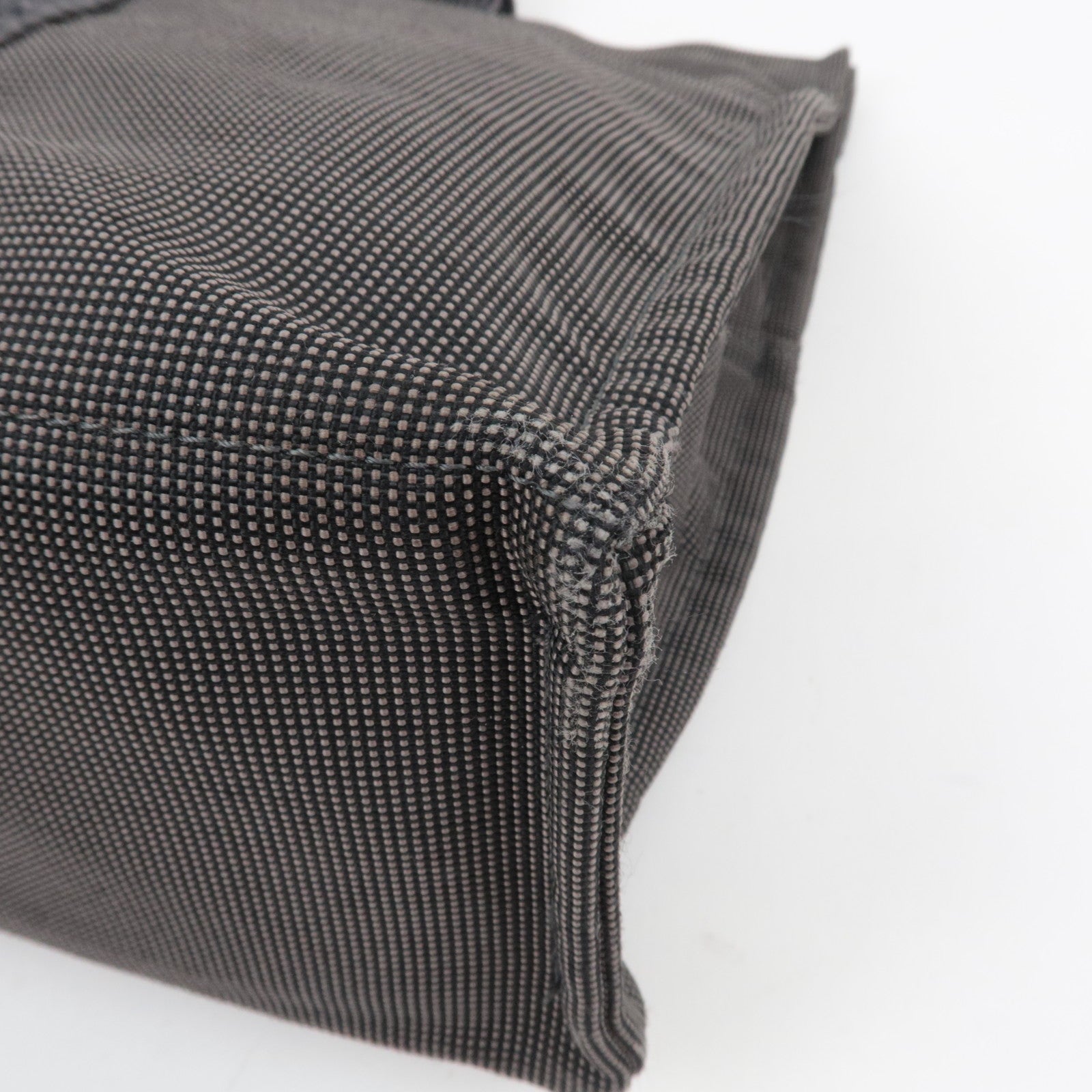 HERMES Her Line MM Nylon Canvas Tote Bag Gray