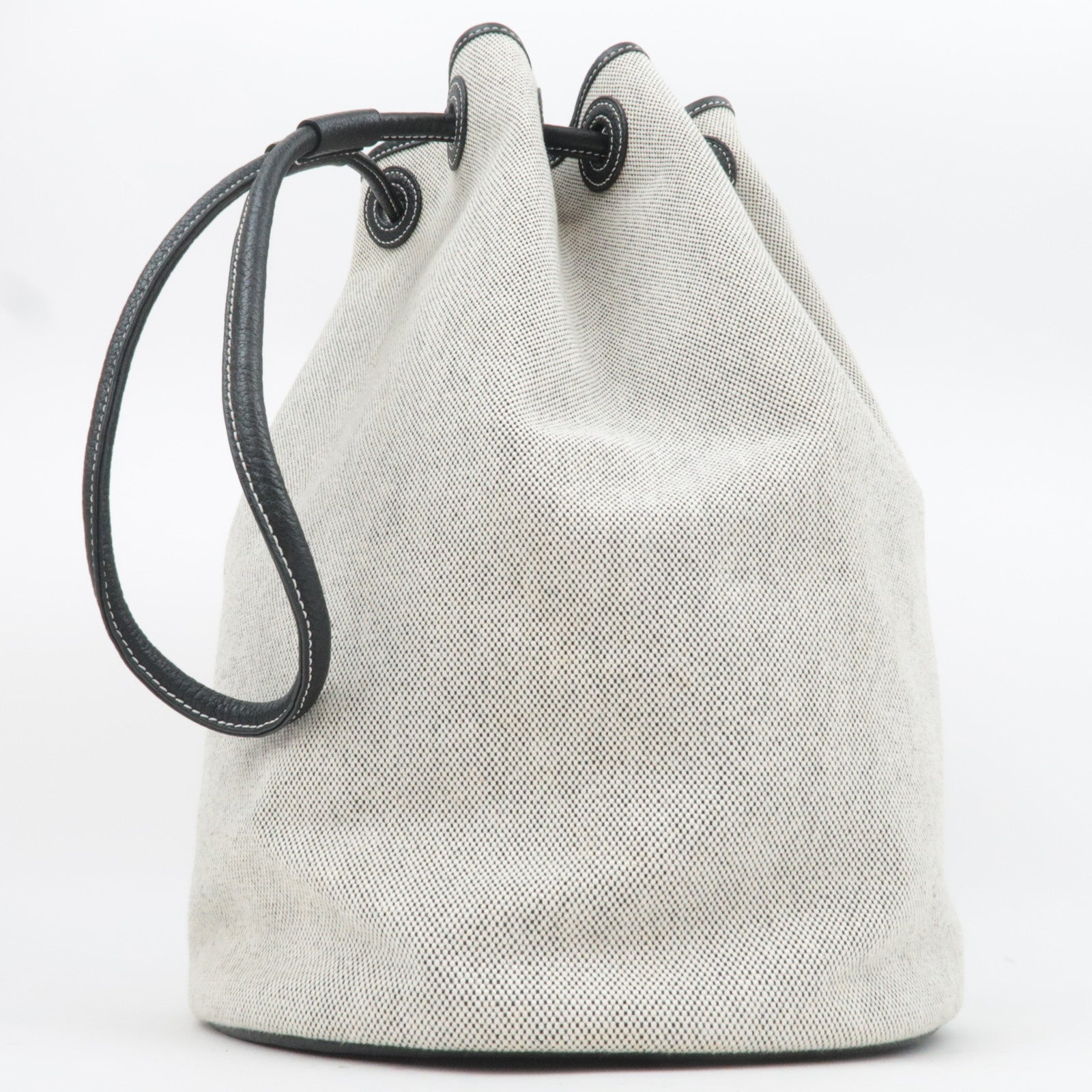 HERMES Sac Marine Resif MM Toile H Negonda Shoulder Bag Beige Black