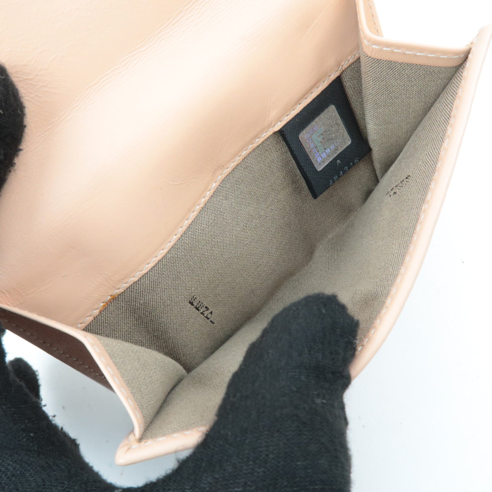 FENDI Zucchino Canvas Leather Wallet Brown Beige 8M0035