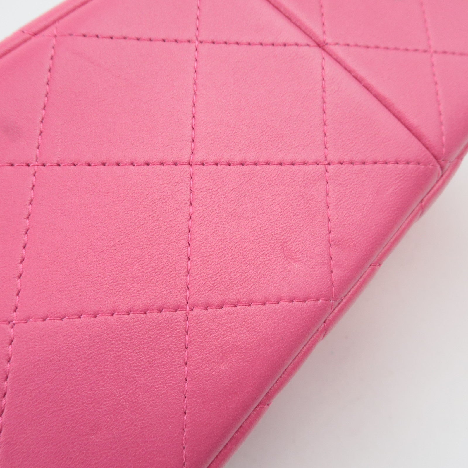 CHANEL Jumbo Matelasse 30 Double Flap Chain Shoulder Bag Lambskin Pink