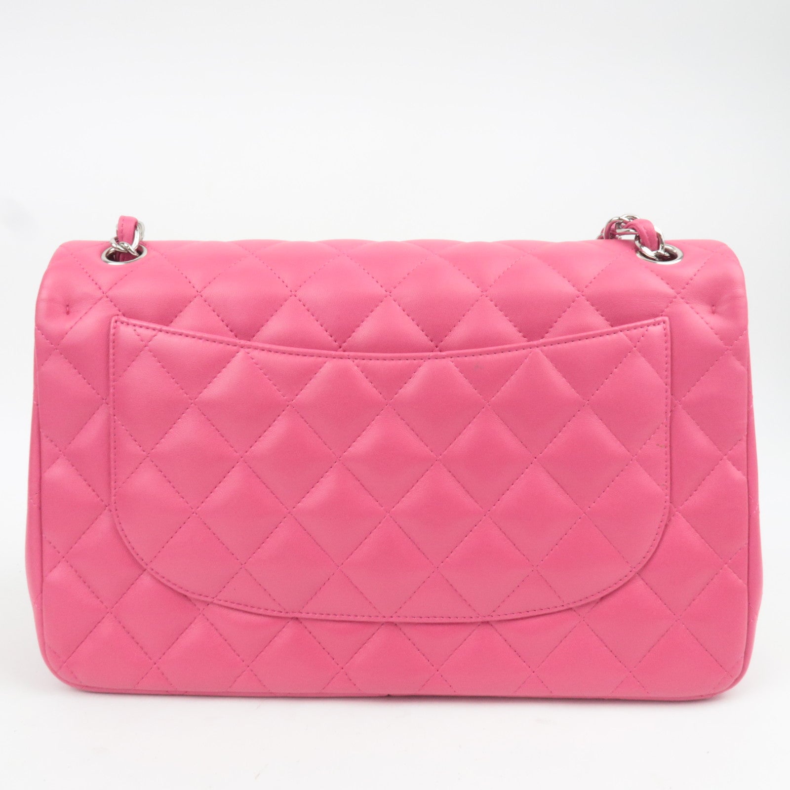 CHANEL Jumbo Matelasse 30 Double Flap Chain Shoulder Bag Lambskin Pink