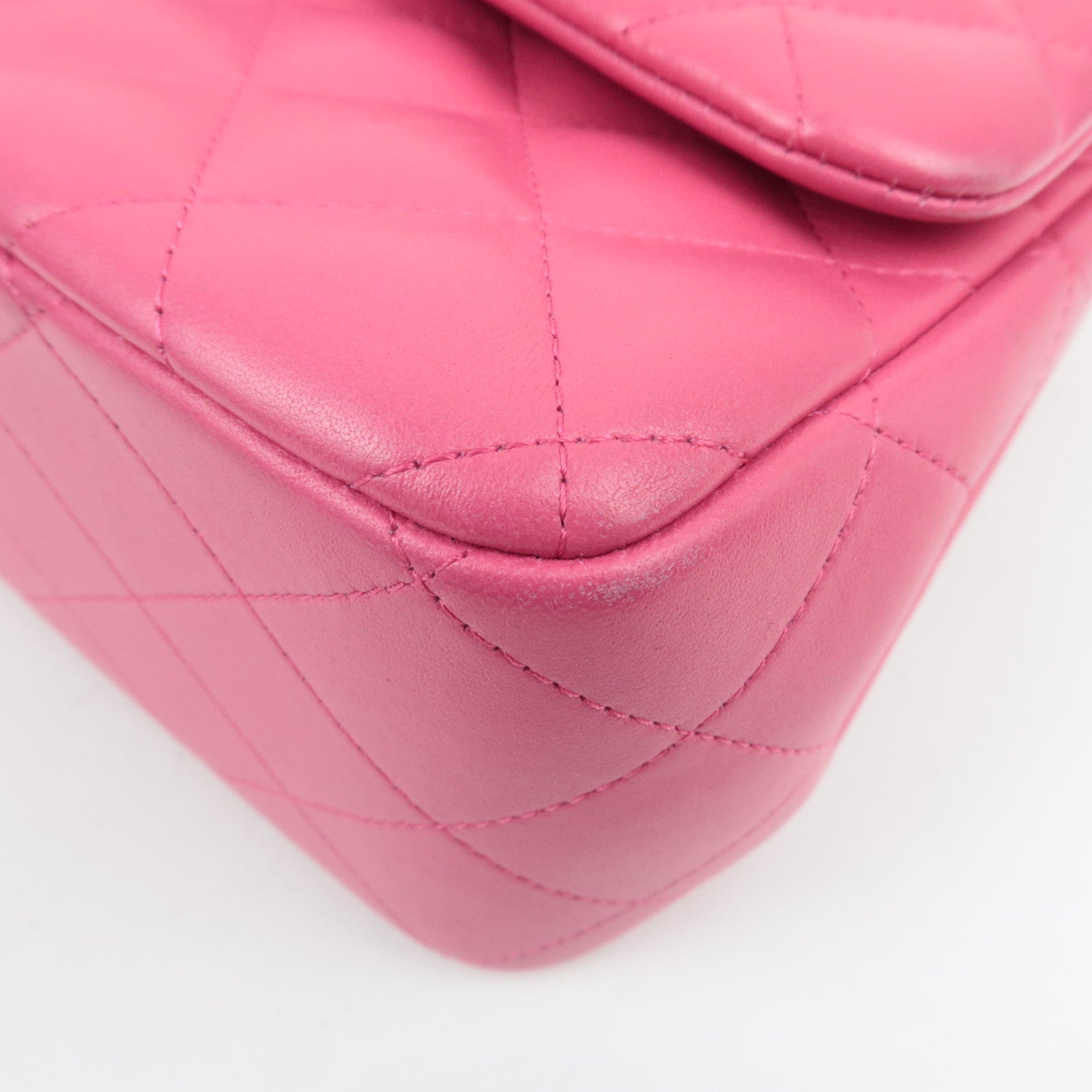 CHANEL Jumbo Matelasse 30 Double Flap Chain Shoulder Bag Lambskin Pink