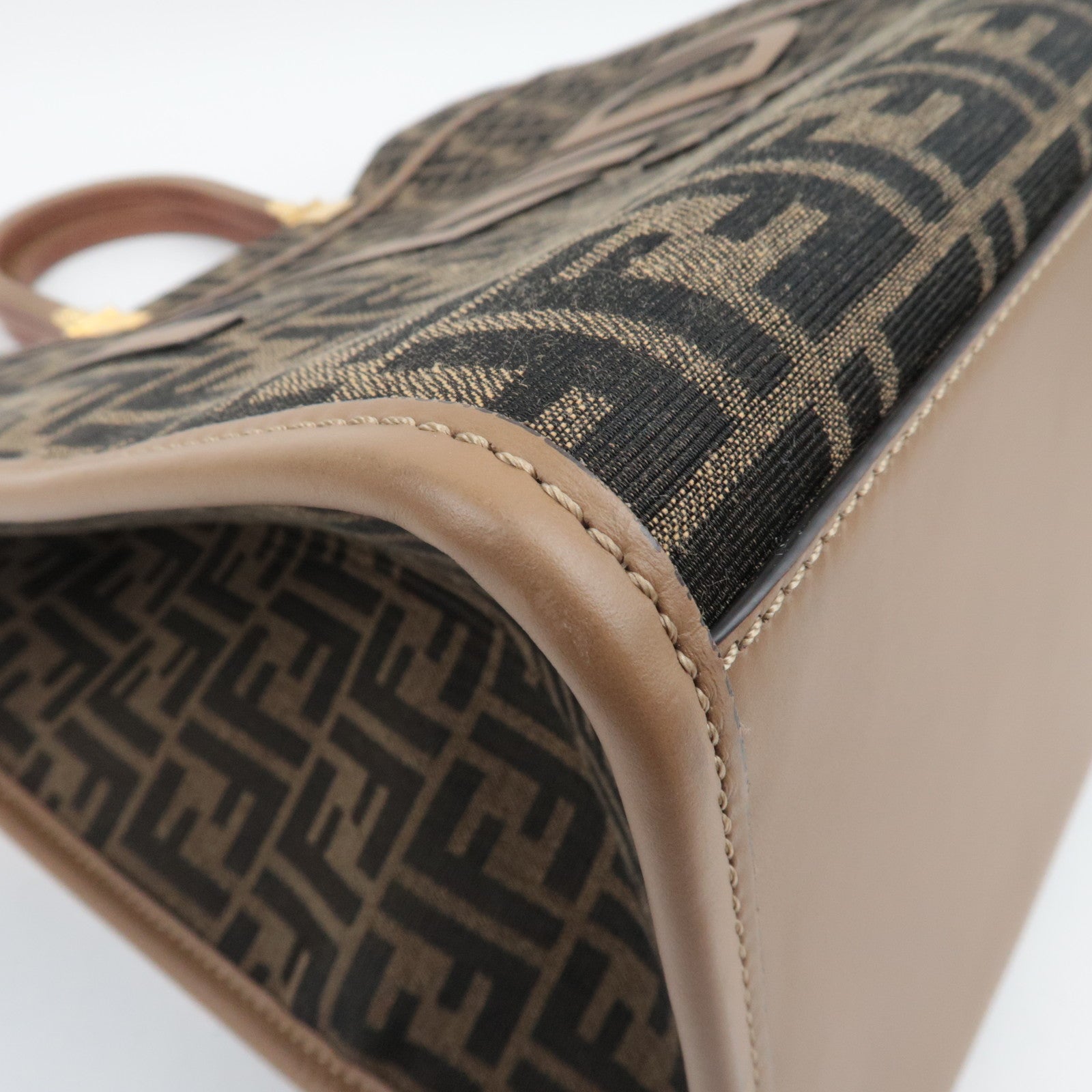 FENDI Zucca Sunshine Large Canvas Tote Bag Brown 8BH372