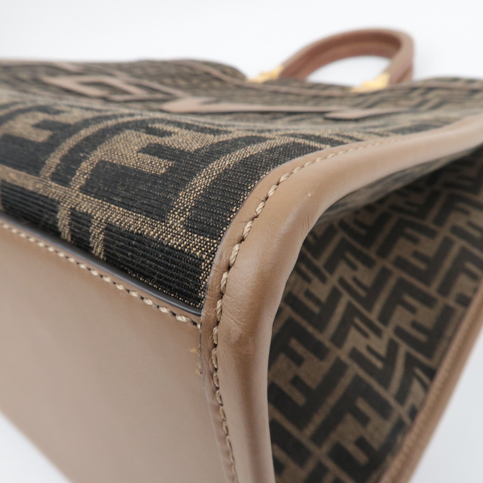 FENDI Zucca Sunshine Large Canvas Tote Bag Brown 8BH372
