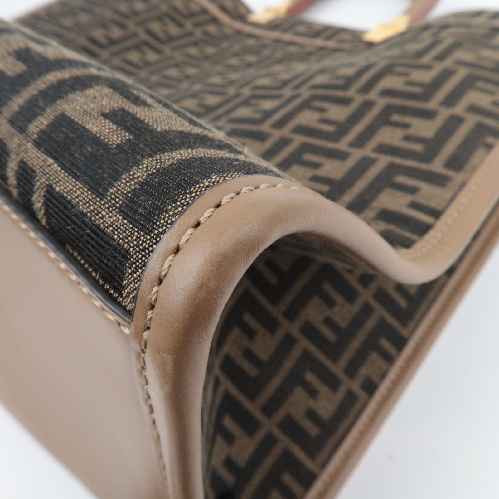 FENDI Zucca Sunshine Large Canvas Tote Bag Brown 8BH372