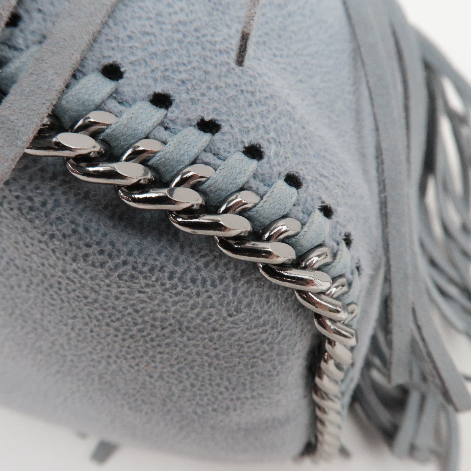Stella McCartney Falabella Small Fringe Chain Shoulder Bag Gray