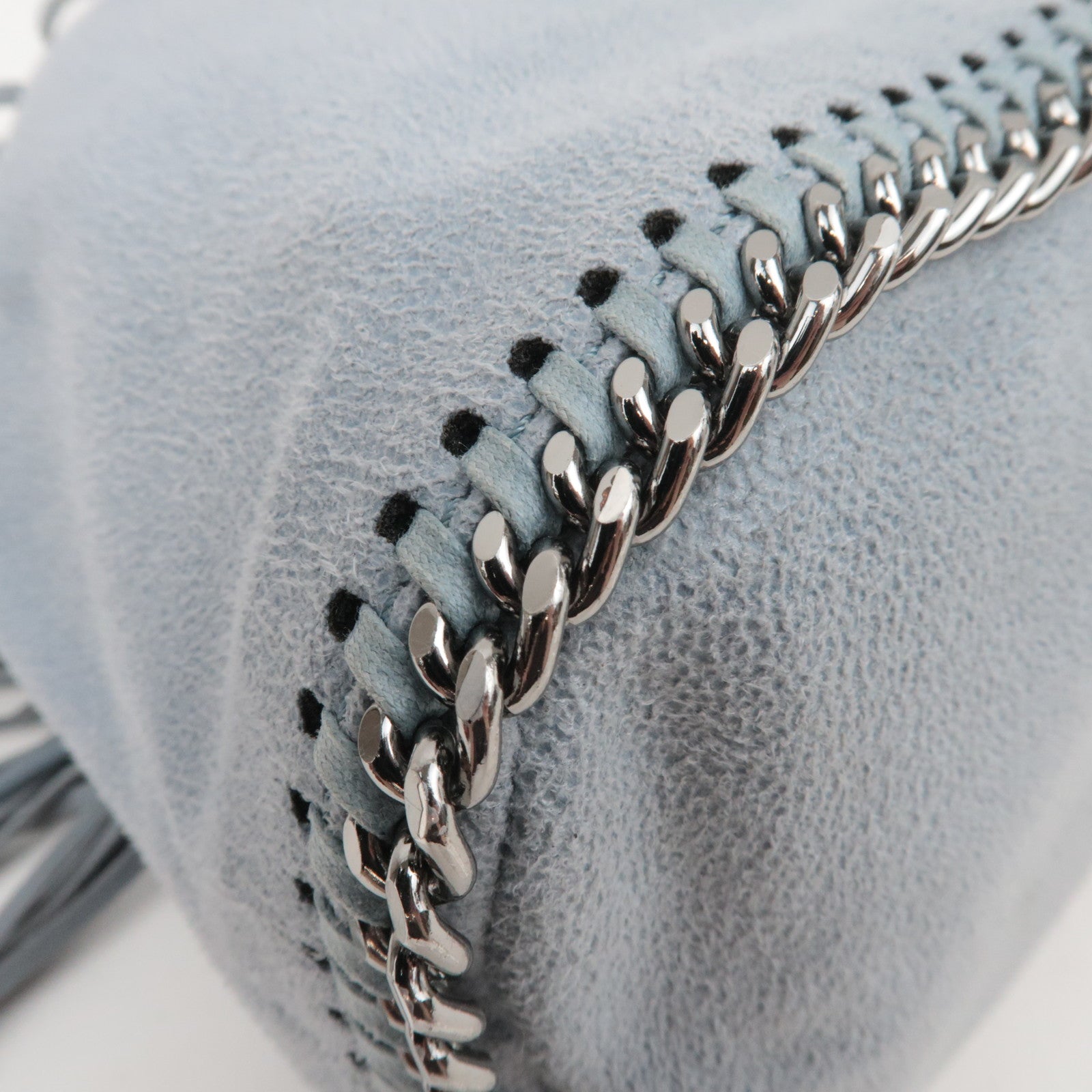 Stella McCartney Falabella Small Fringe Chain Shoulder Bag Gray