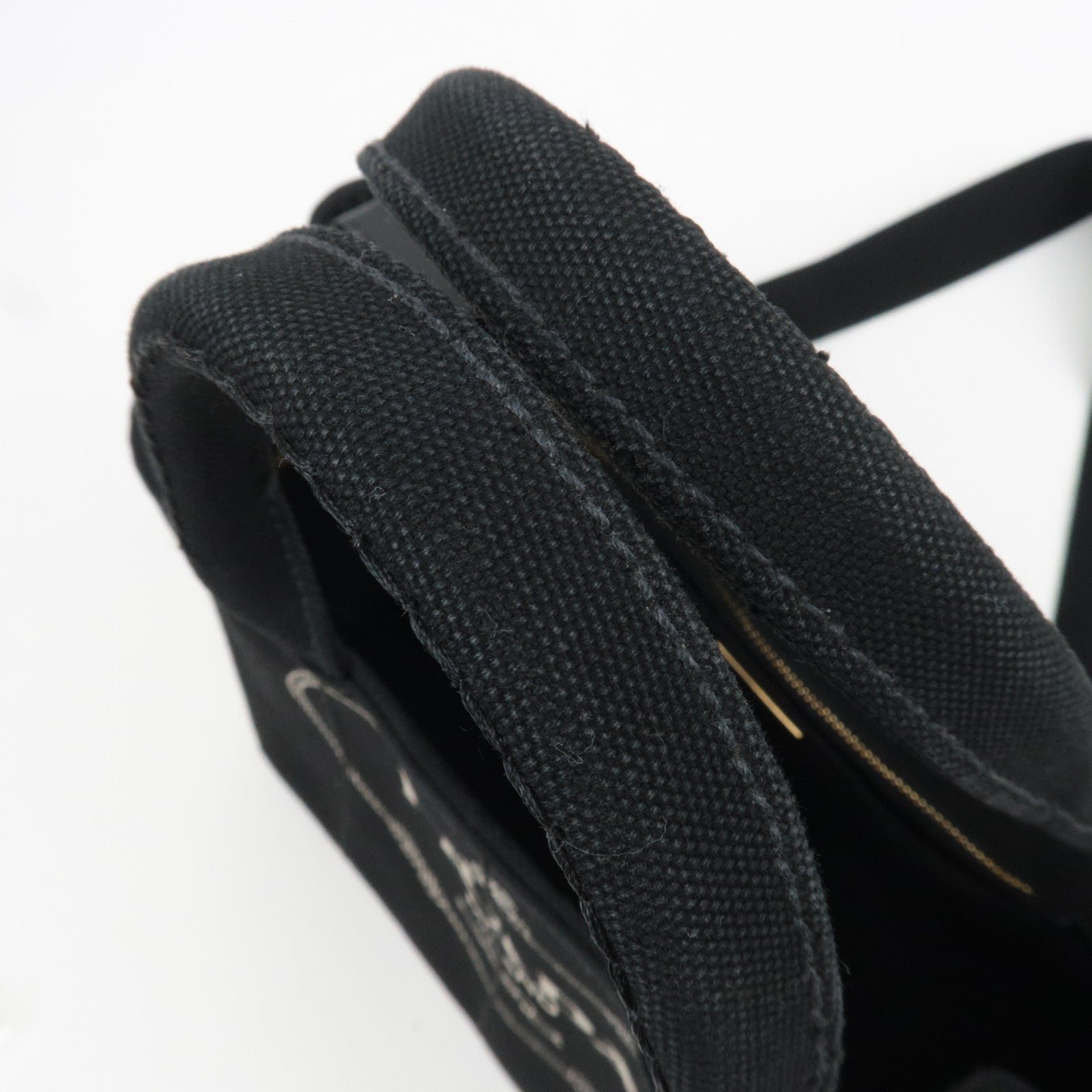 PRADA Canapa Mini 2Way Canvas Tote Bag Black 1BG439