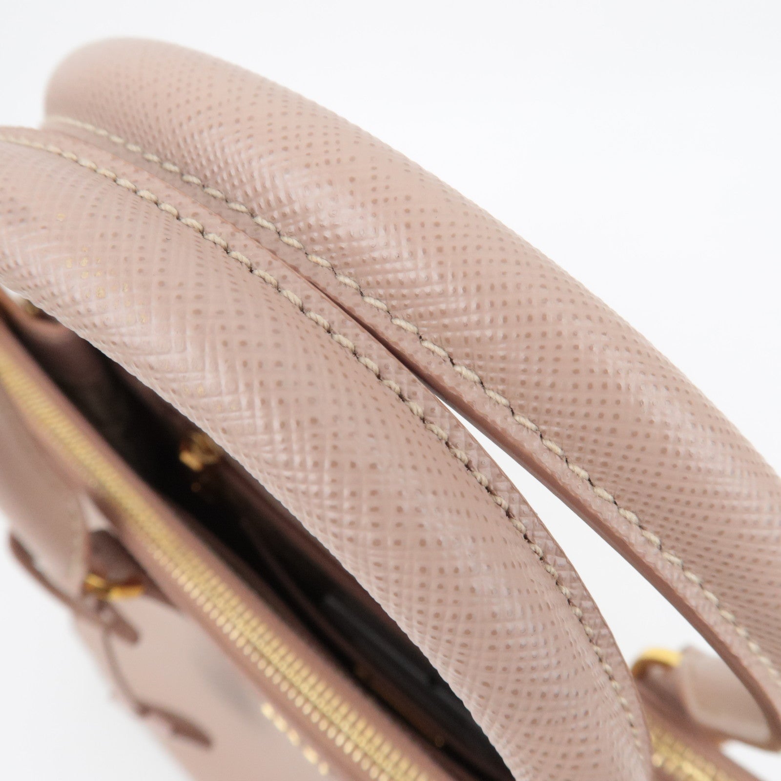 PRADA Saffiano Galleria Leather Handbag Pink Beige BN1786