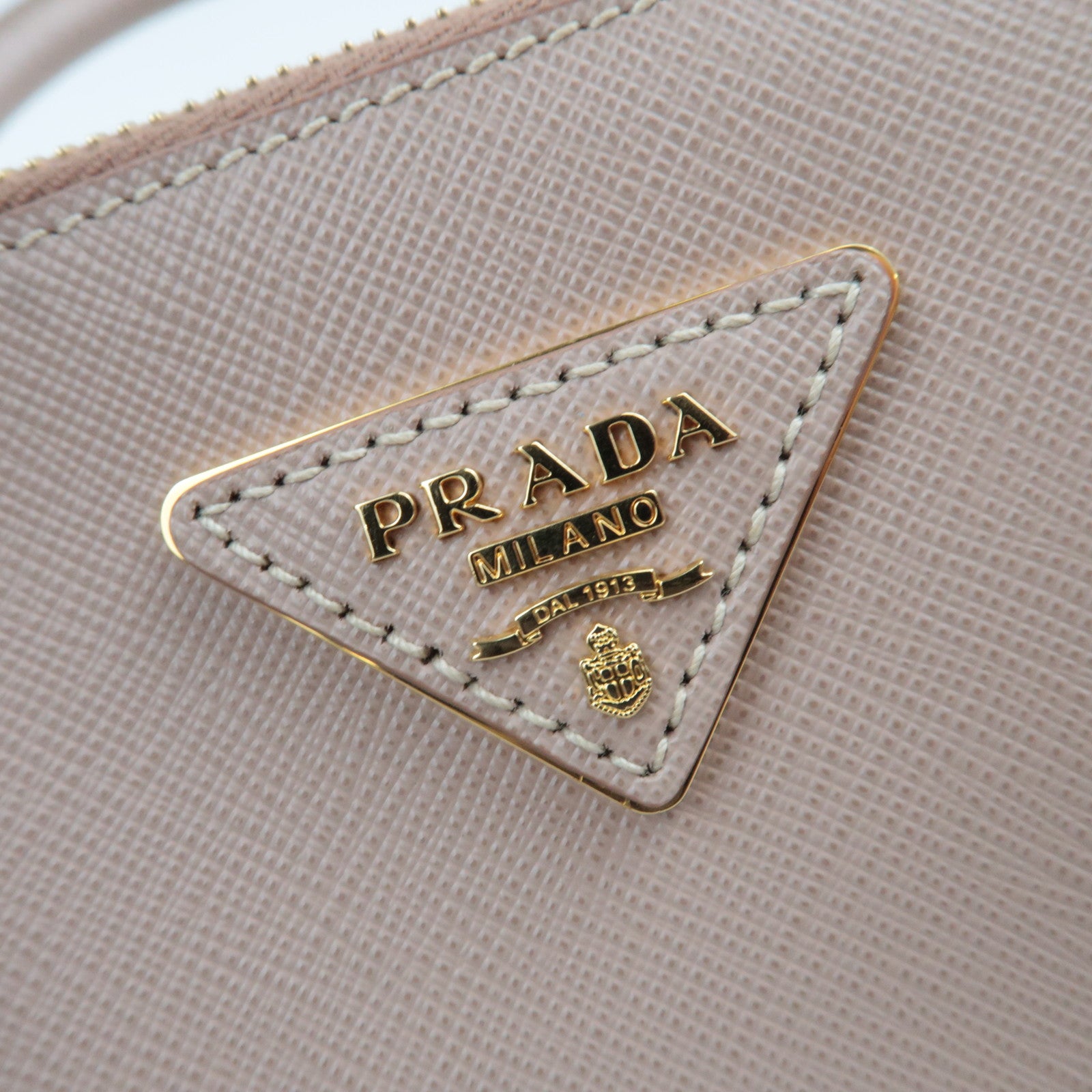 PRADA Saffiano Galleria Leather Handbag Pink Beige BN1786