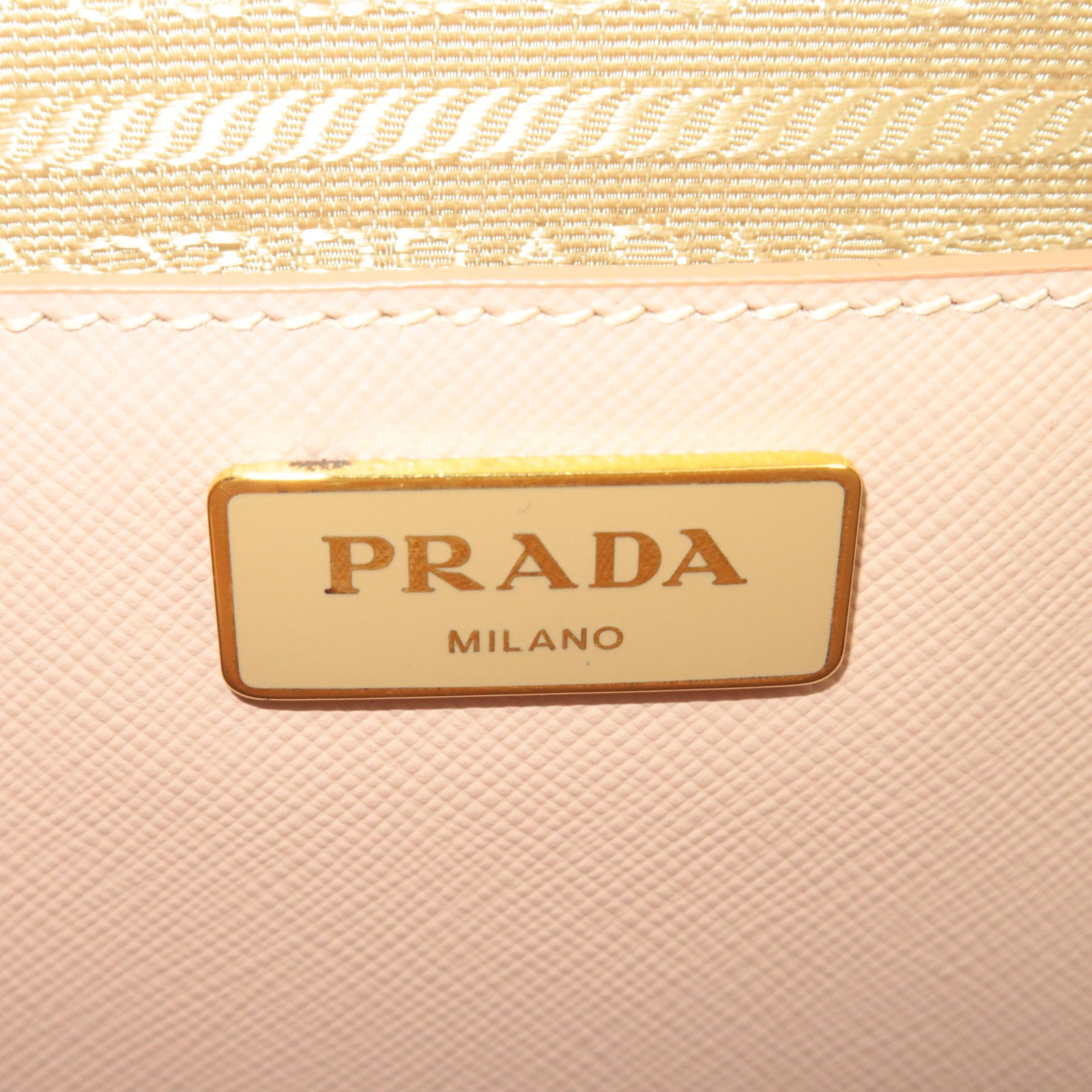 PRADA Saffiano Galleria Leather Handbag Pink Beige BN1786