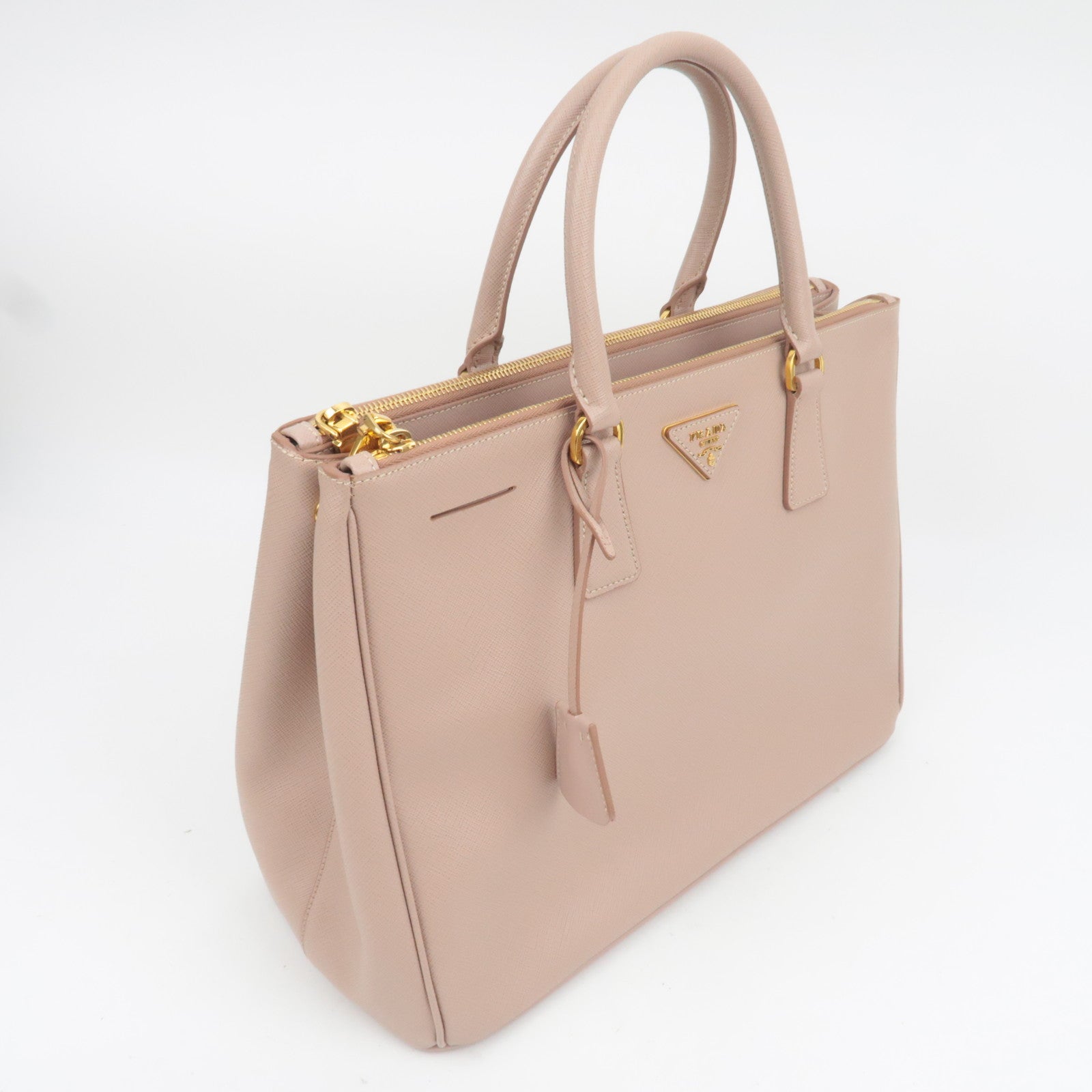 PRADA Saffiano Galleria Leather Handbag Pink Beige BN1786