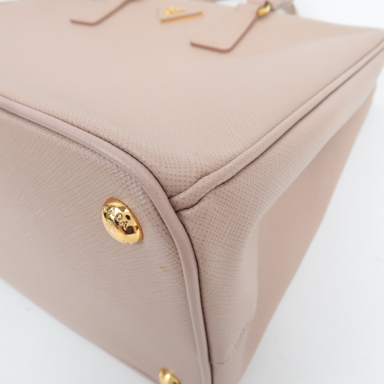 PRADA Saffiano Galleria Leather Handbag Pink Beige BN1786