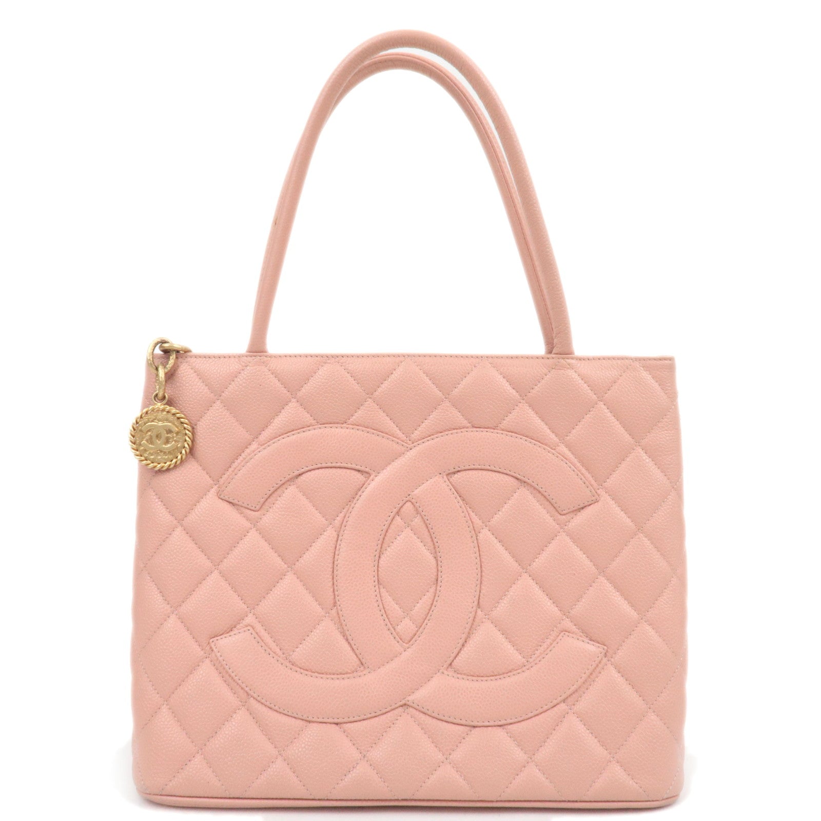 CHANEL Medallion Tote Bag Caviarskin Pink A0180488506