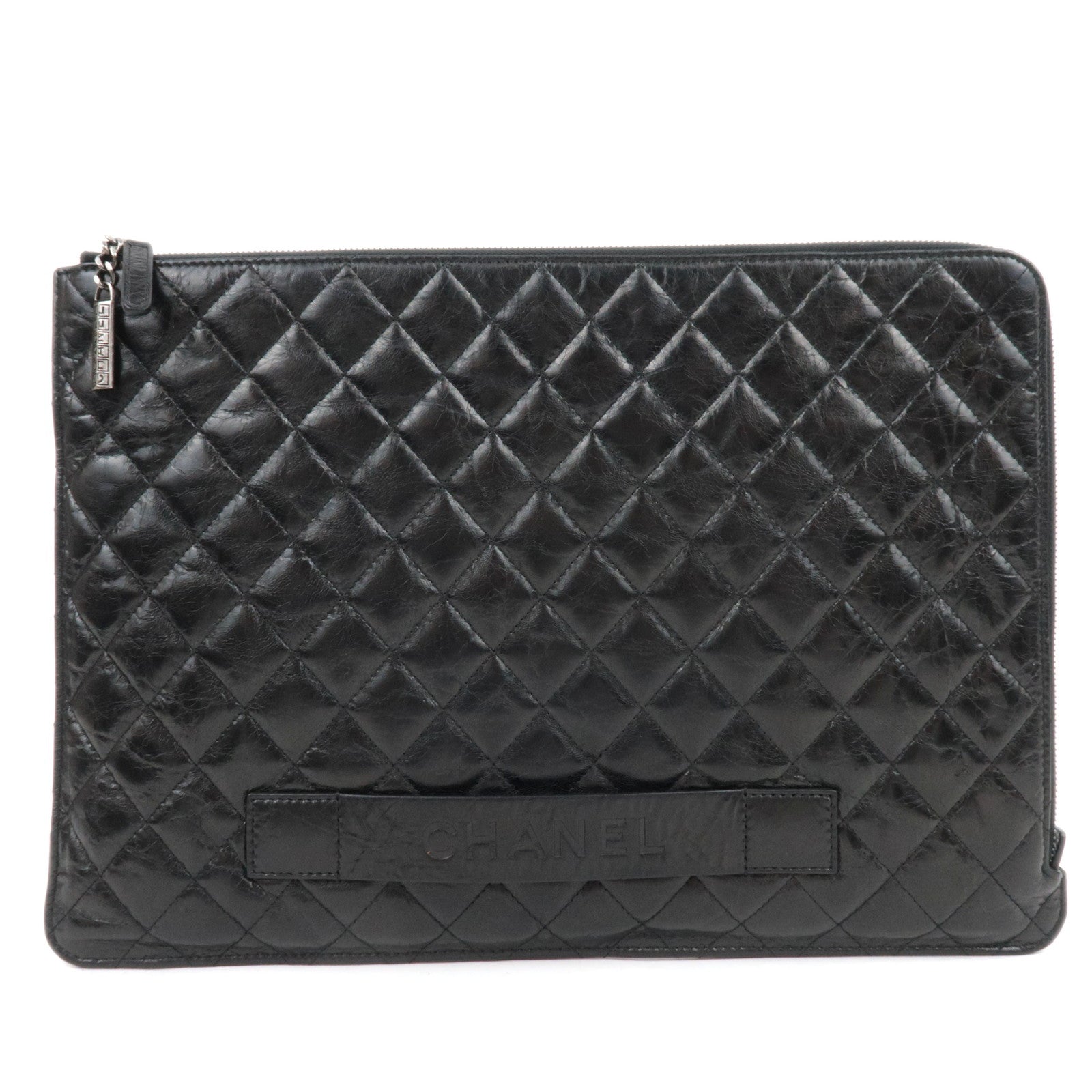 CHANEL Matelasse Aged Calfskin Clutch Bag Black88508