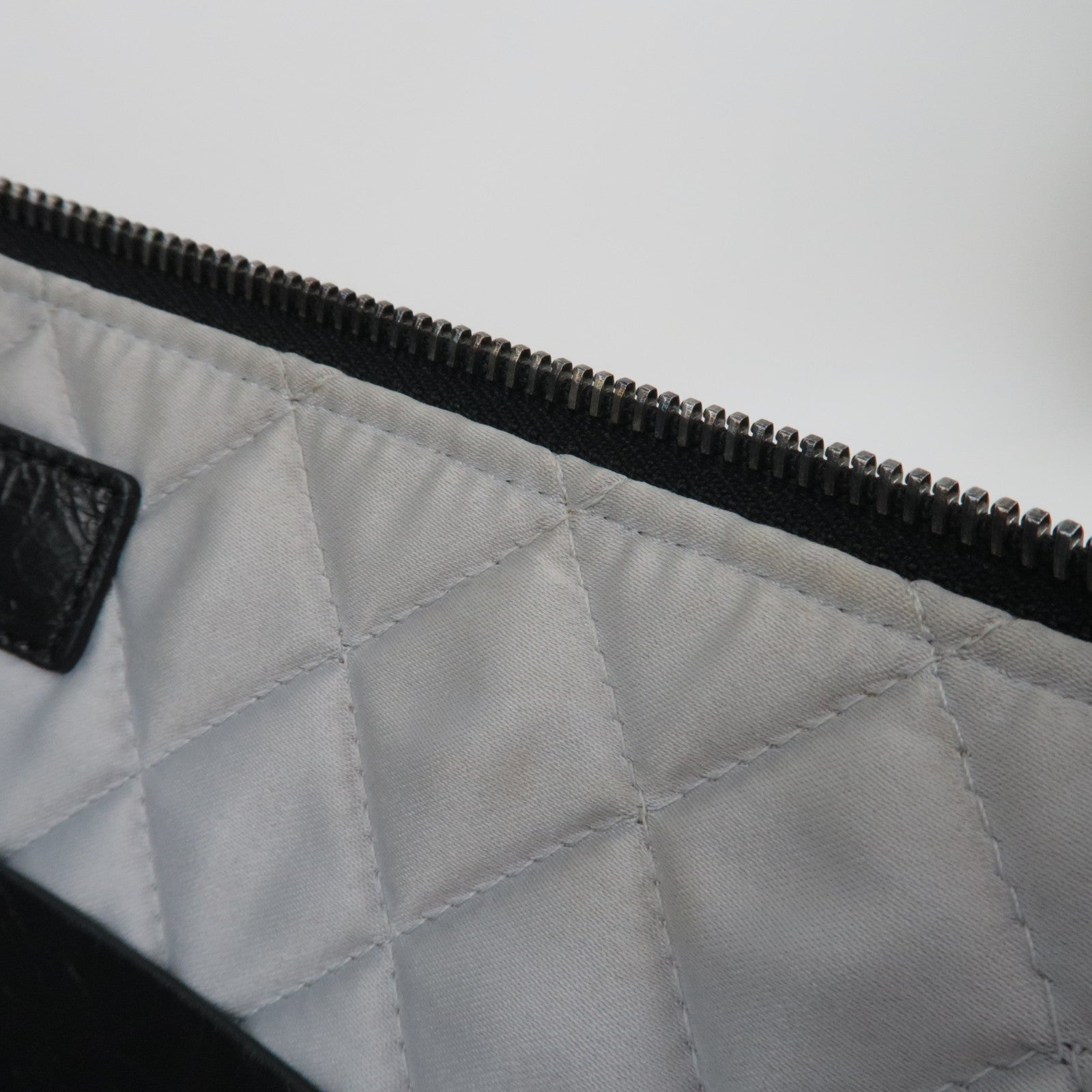 CHANEL Matelasse Aged Calfskin Clutch Bag Black