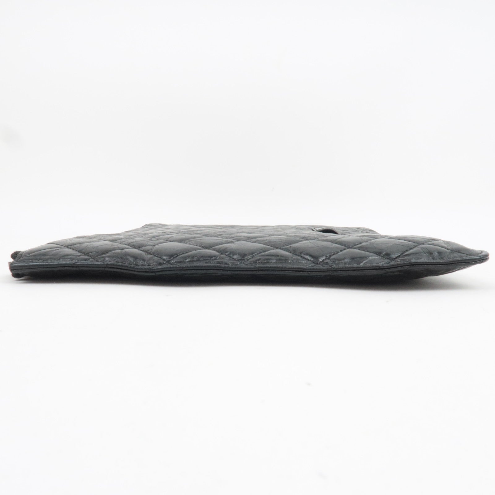 CHANEL Matelasse Aged Calfskin Clutch Bag Black