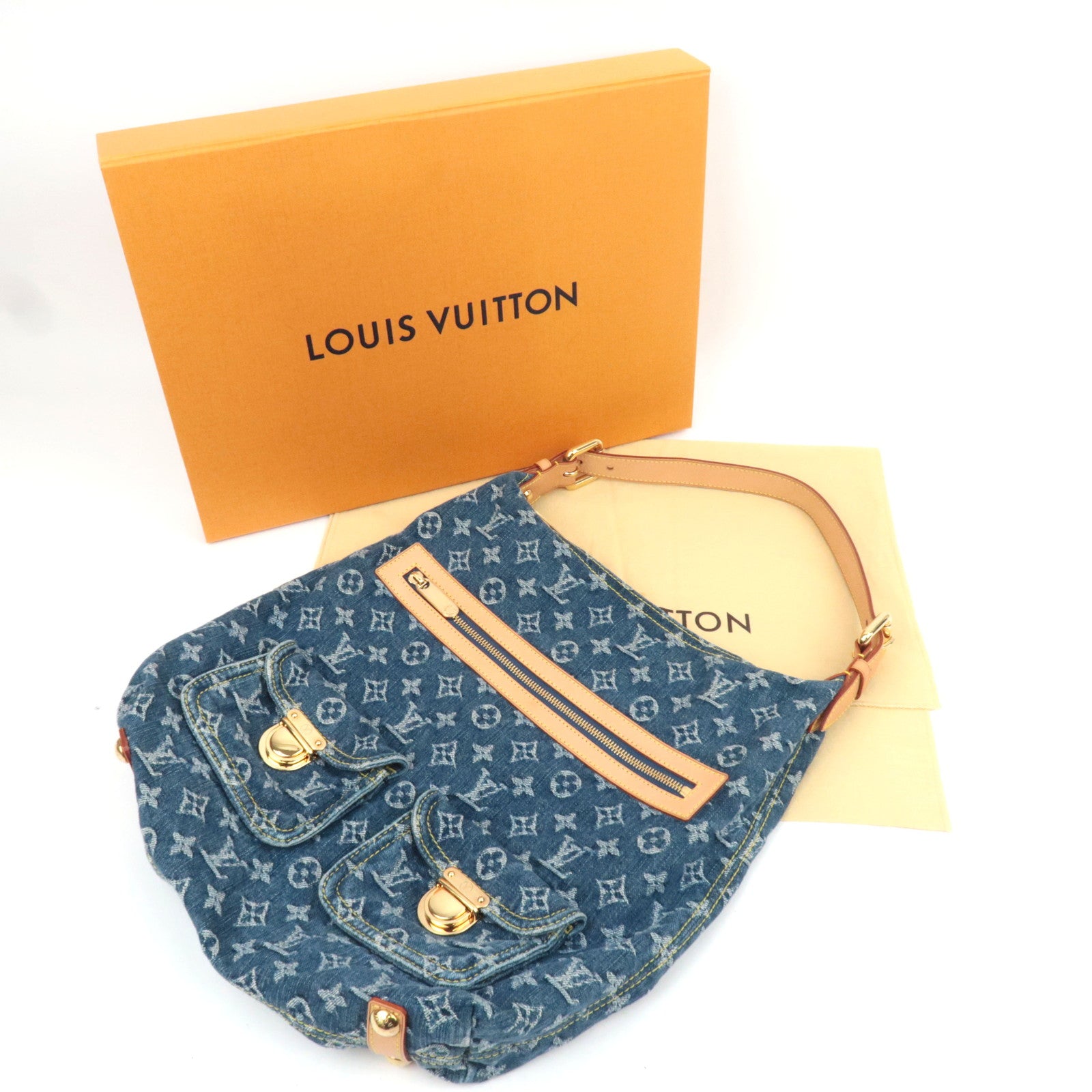 Louis Vuitton Monogram Denim Baggy GM Shoulder Bag M95048