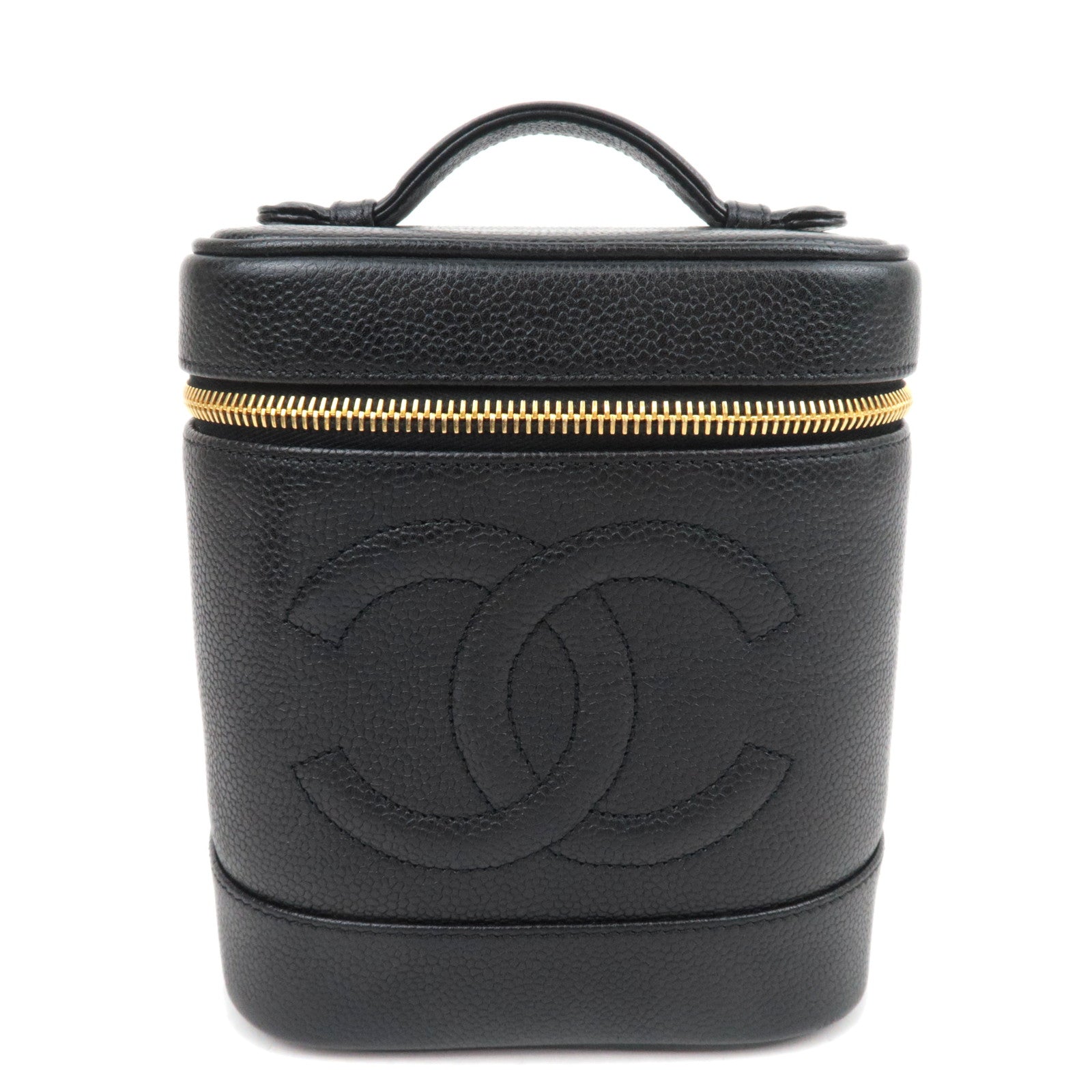 CHANEL Coco Mark Caviarskin Vanity Bag Black A0199888510