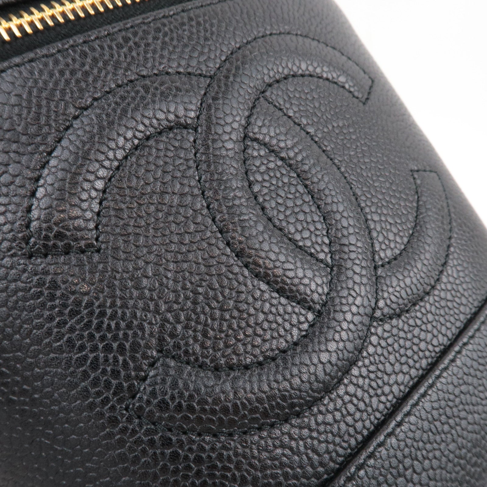 CHANEL Coco Mark Caviarskin Vanity Bag Black A01998