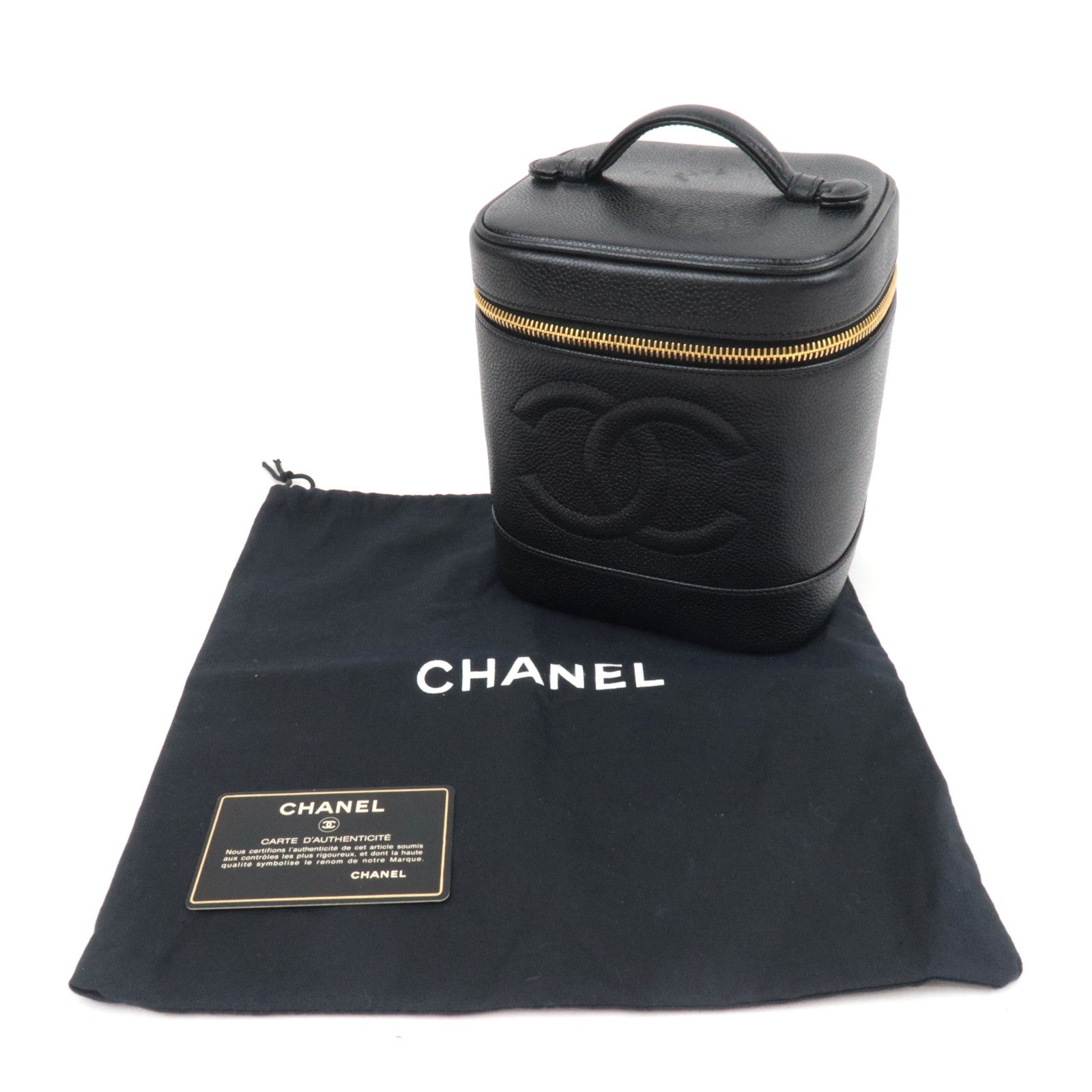 CHANEL Coco Mark Caviarskin Vanity Bag Black A01998