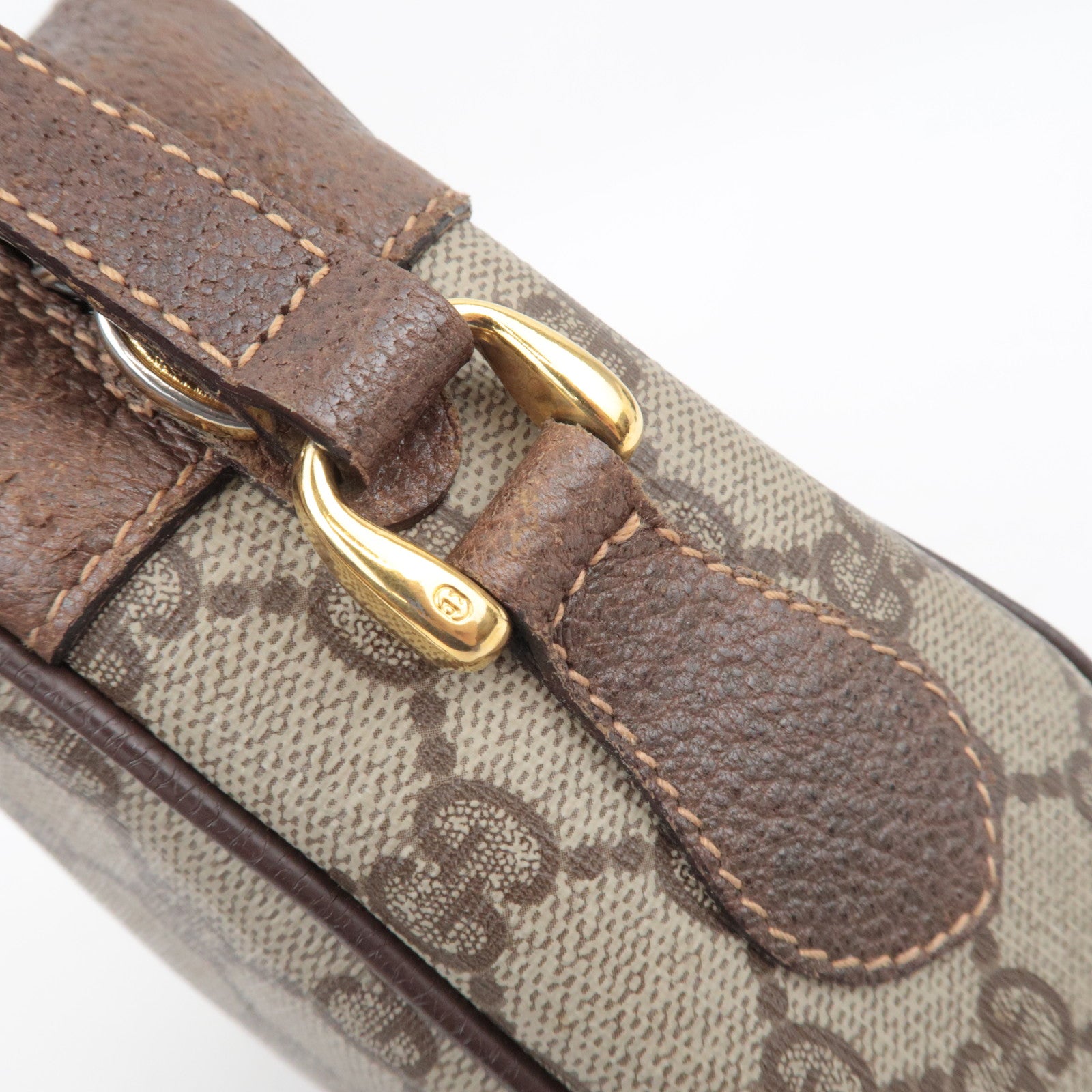 GUCCI Old Gucci Sherry GG Plus Shoulder Bag Brown 001.115.6655