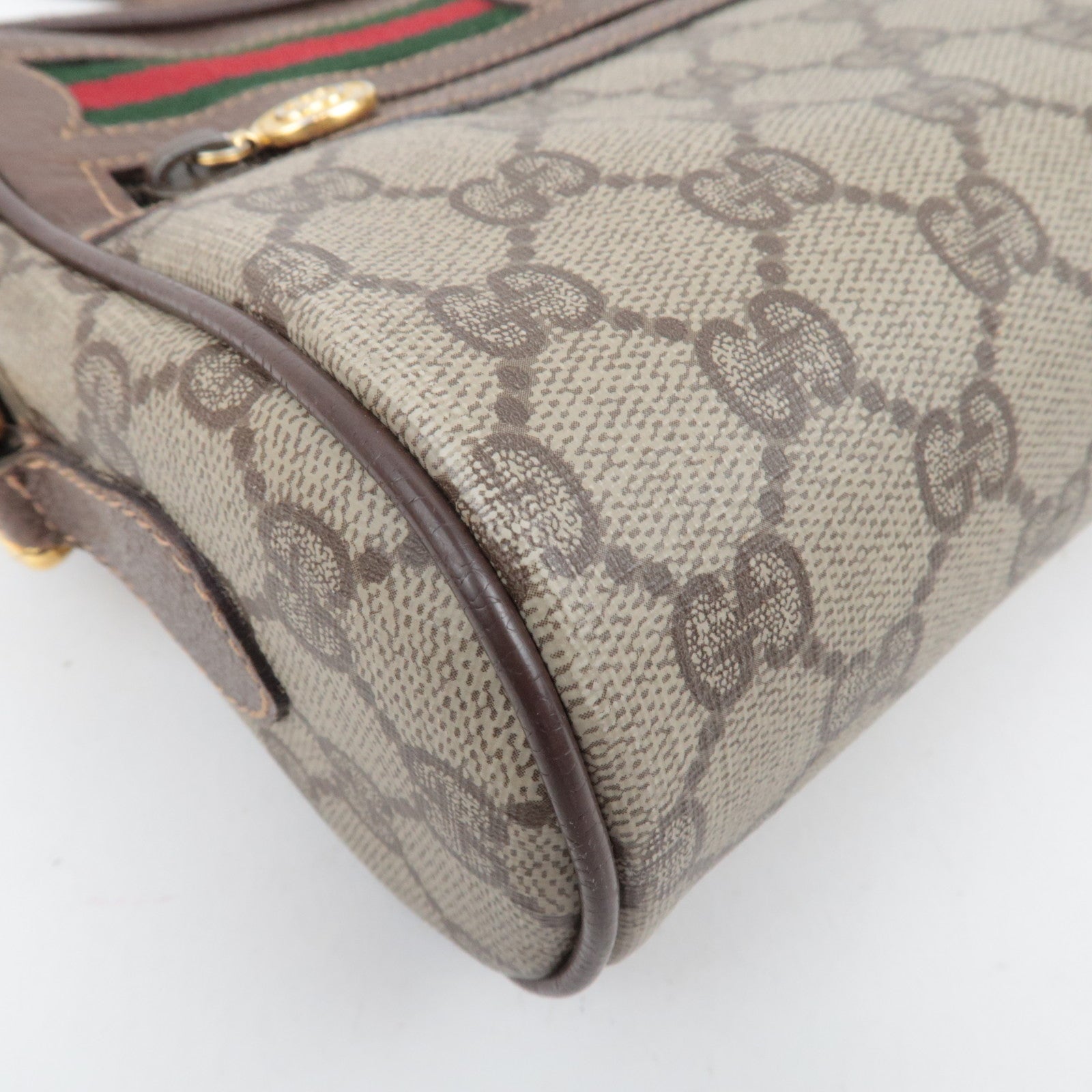 GUCCI Old Gucci Sherry GG Plus Shoulder Bag Brown 001.115.6655