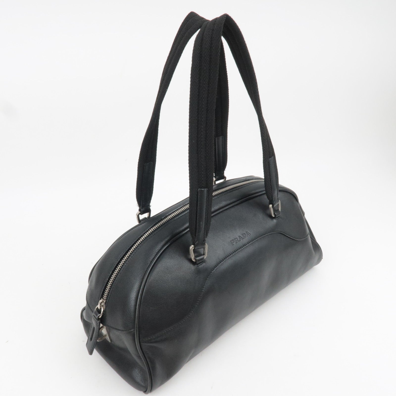 PRADA Leather Shoulder Bag Black