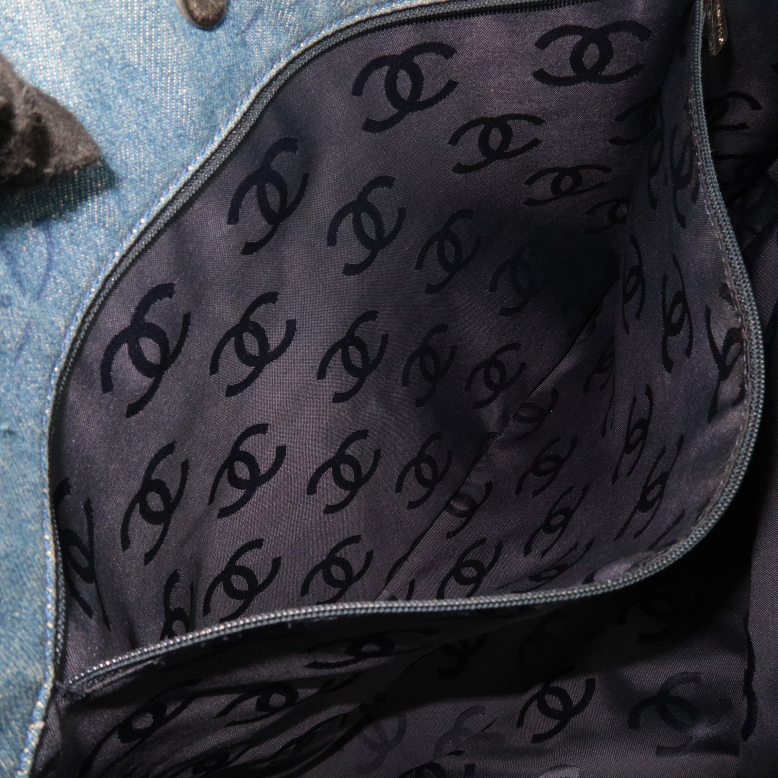 CHANEL Coco Mark Denim Tote bag Blue