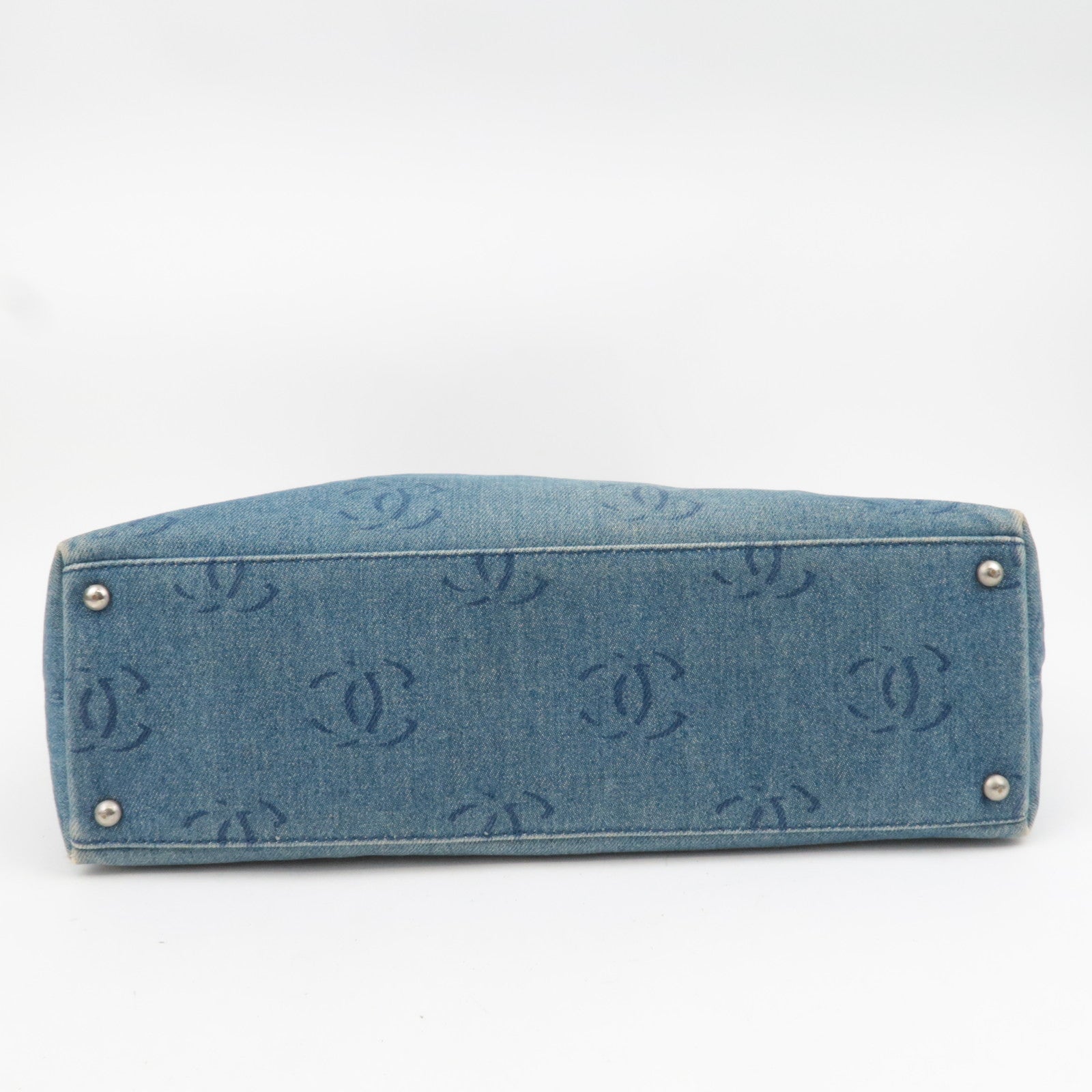 CHANEL Coco Mark Denim Tote bag Blue
