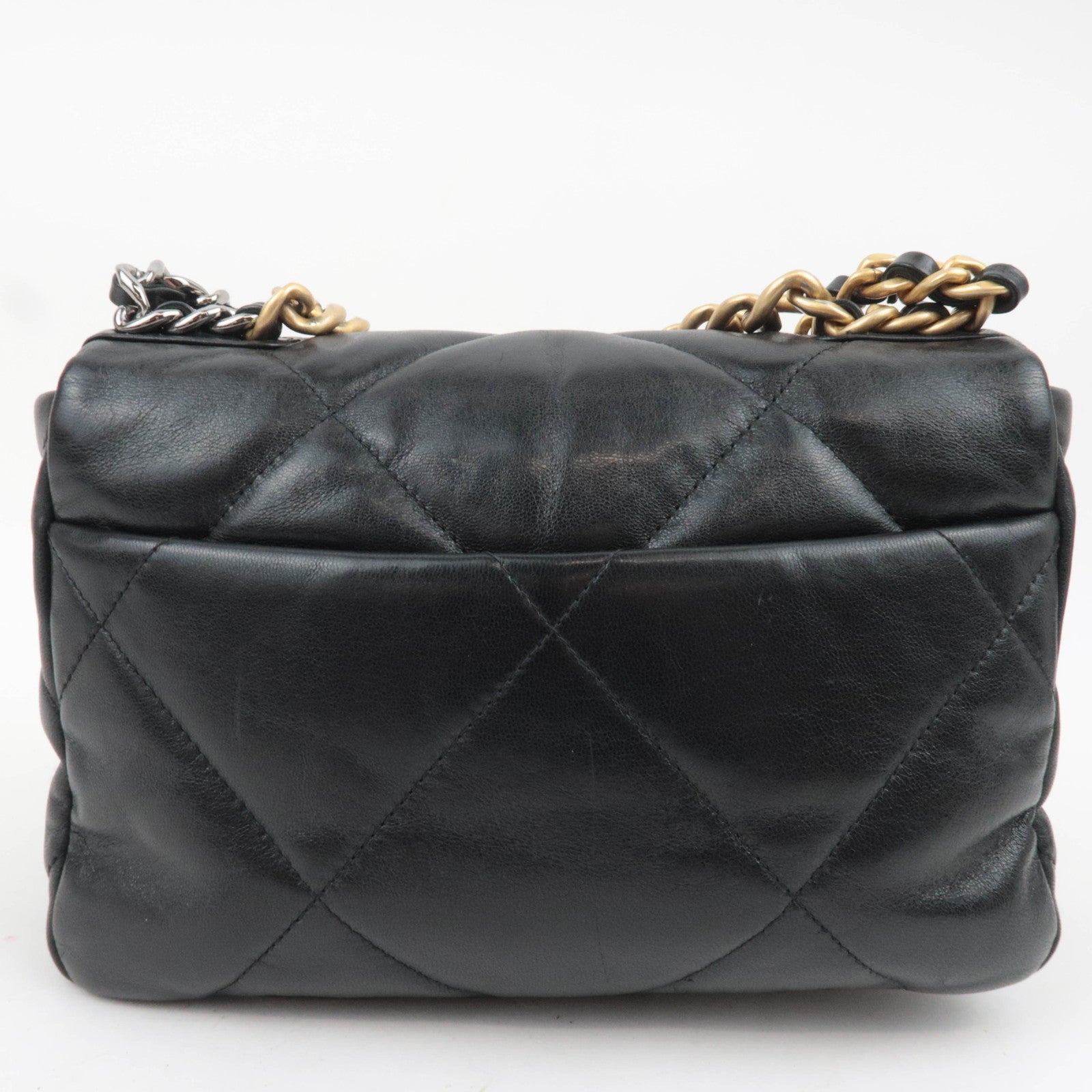 CHANEL Chanel 19 Dixneuf 2Way Lambskin Chain Shoulder Bag Black AS1160