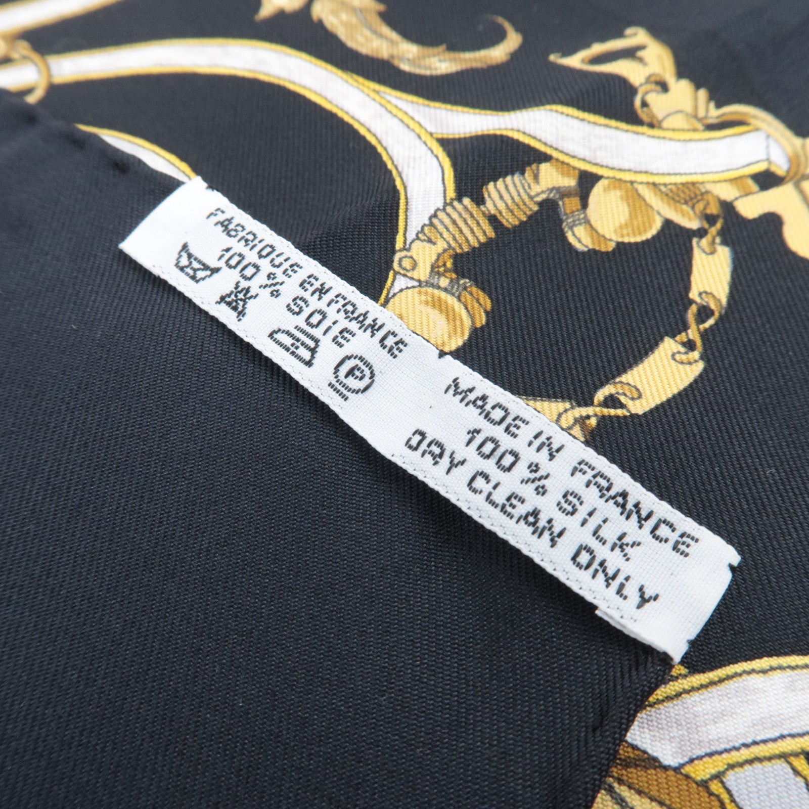 HERMES Carre 40 Scarf LINSRVCTION DC ROY 100% Silk Black