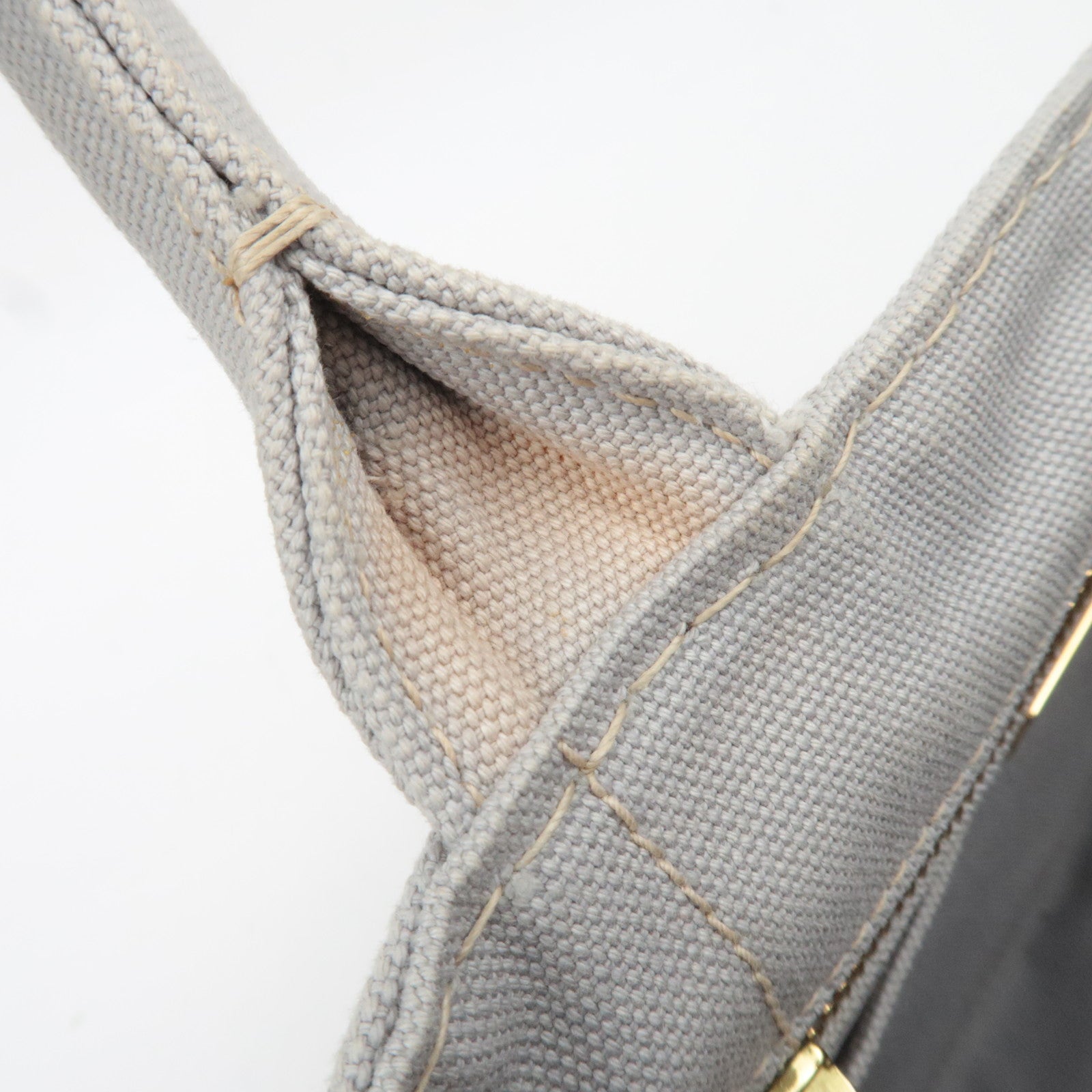PRADA Canapa Mini 2Way Canvas Tote Bag Gray 1BG439