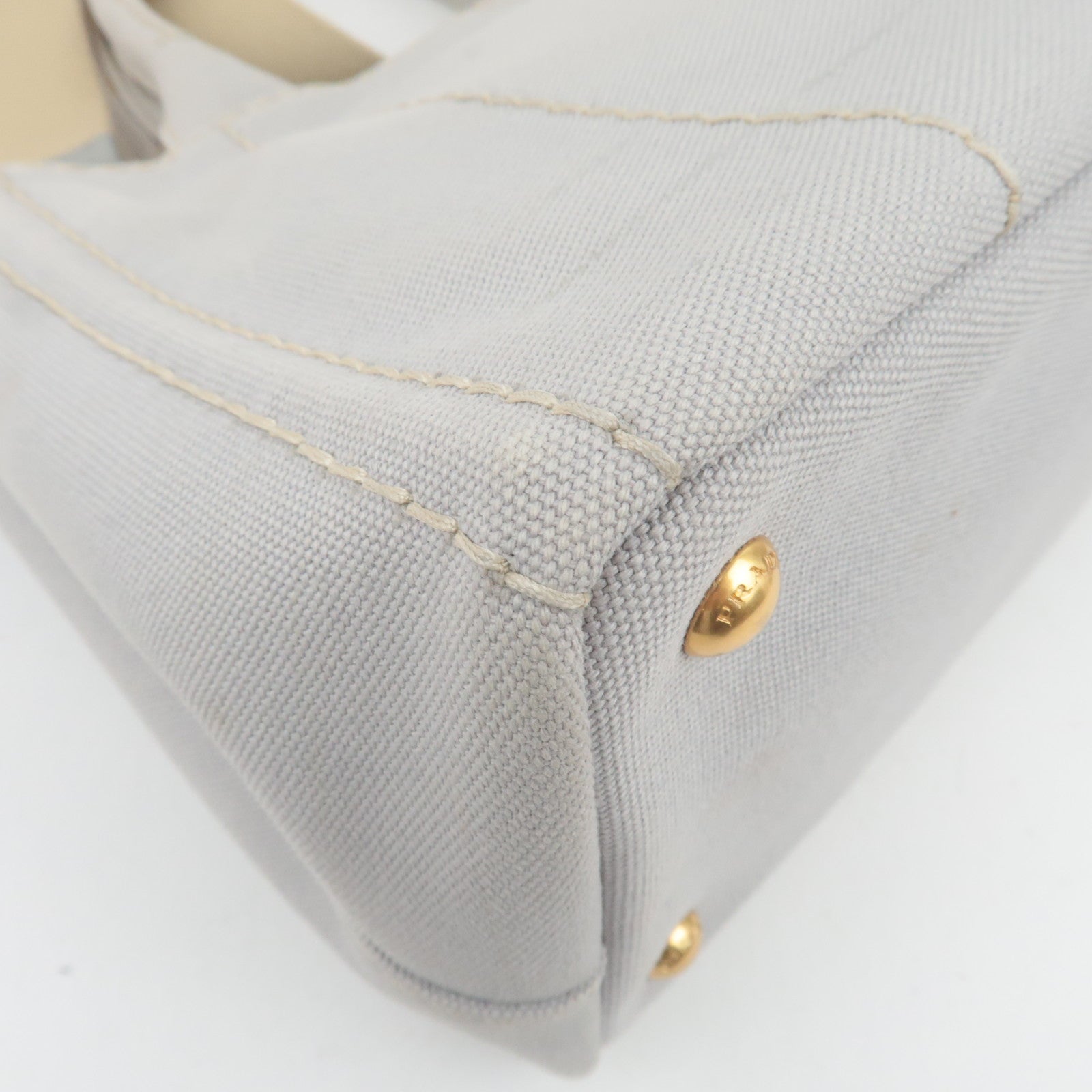 PRADA Canapa Mini 2Way Canvas Tote Bag Gray 1BG439