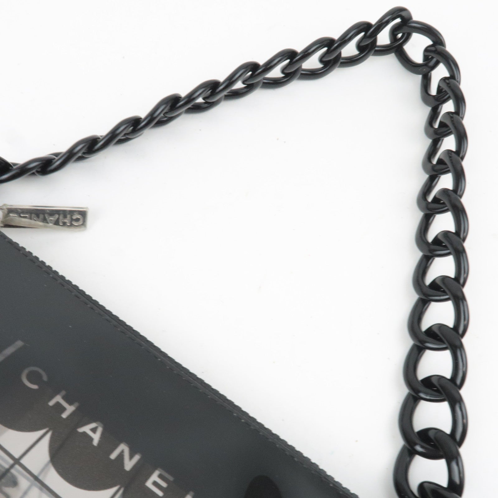 CHANEL Window Line Clear Shoulder Bag Black