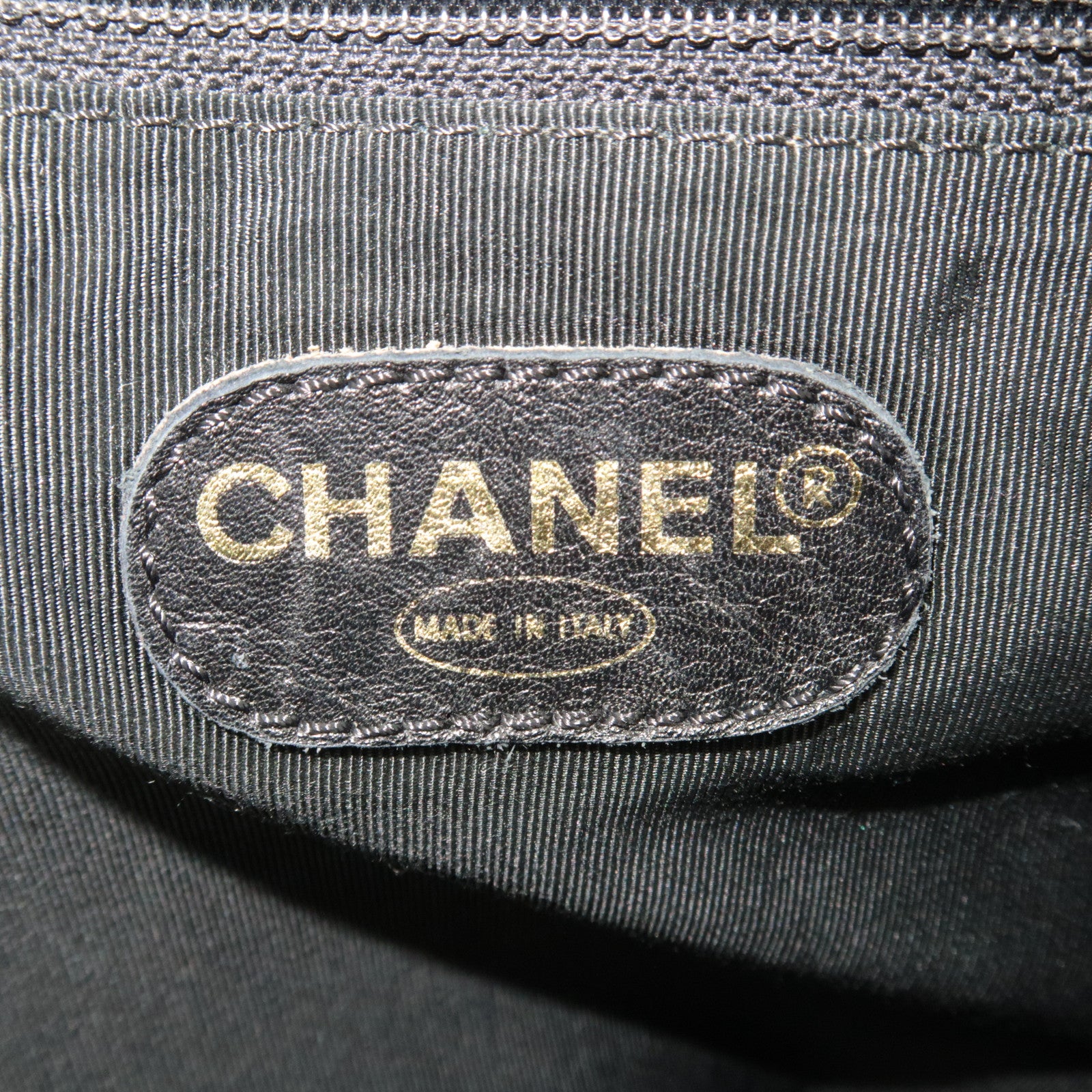 CHANEL Bicolore Tortoiseshell Handle Leather Tote Bag Black