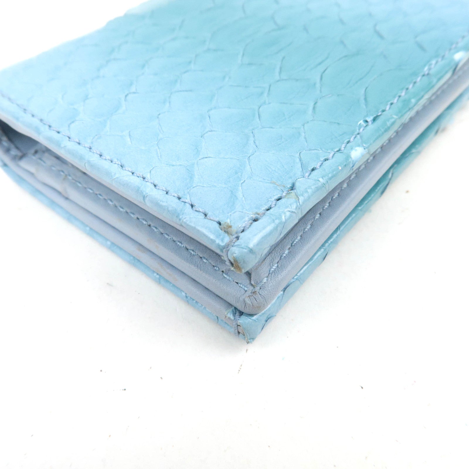 GUCCI GG Marmont Python Wallet Light Blue 456126