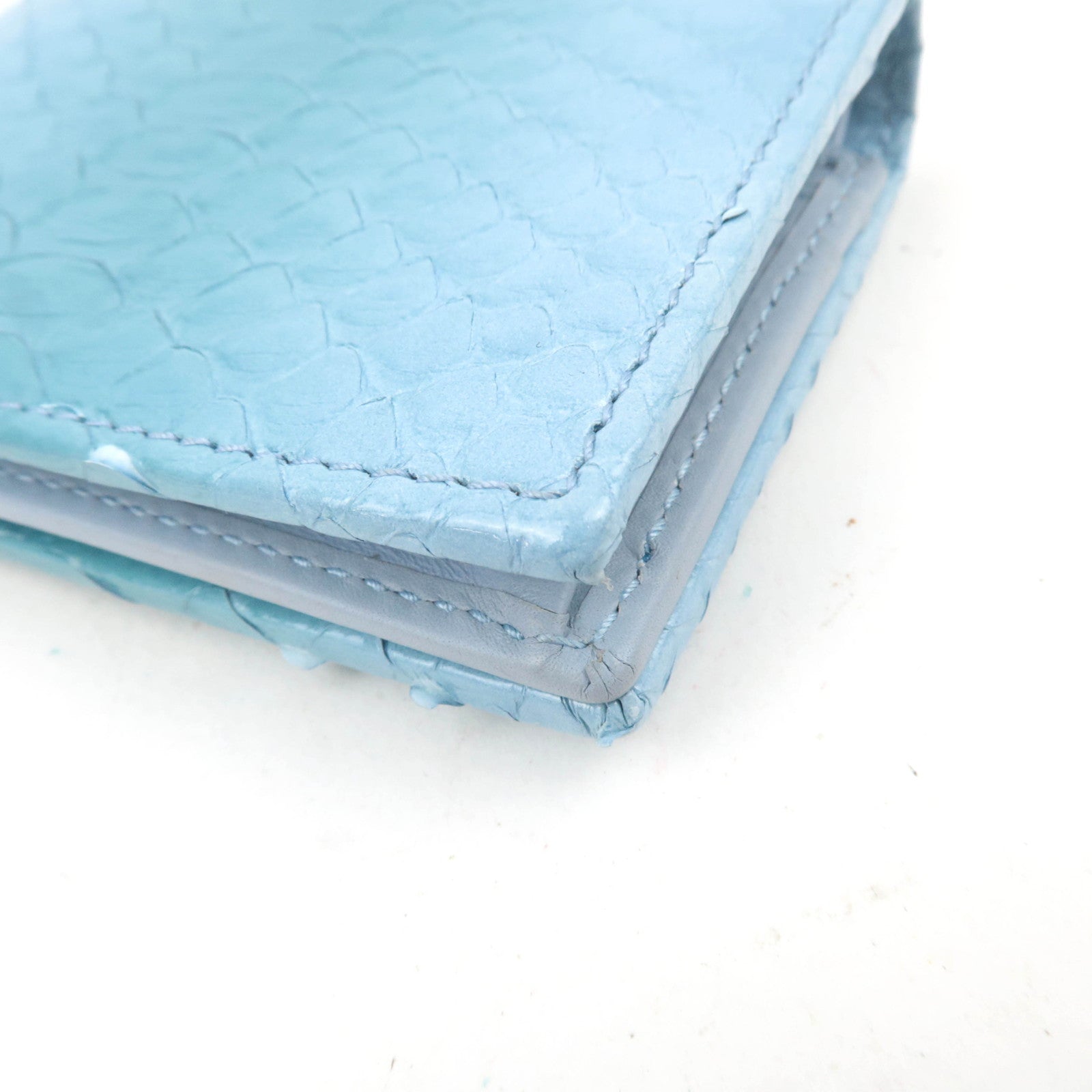 GUCCI GG Marmont Python Wallet Light Blue 456126