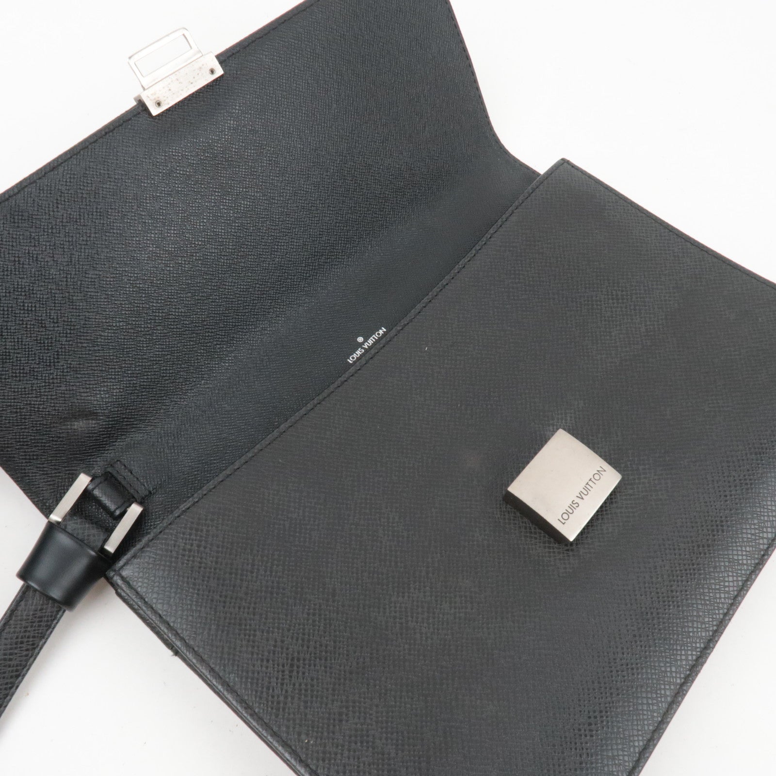 Louis Vuitton Taiga Selenga Clutch Bag Ardoise M30782