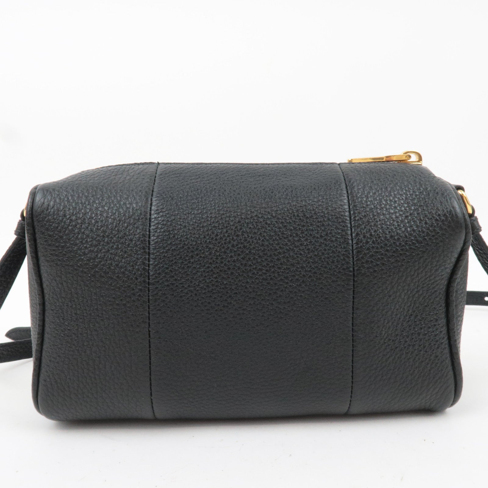 PRADA Vitello Phoenix Leather Shoulder Bag Black 1BH157