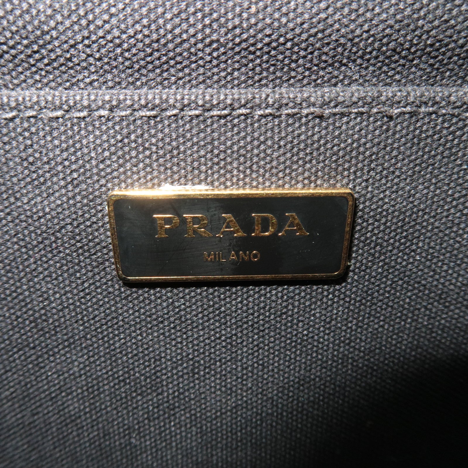 PPRADA Canapa Mini 2Way Canvas Tote Bag Black 1BG439
