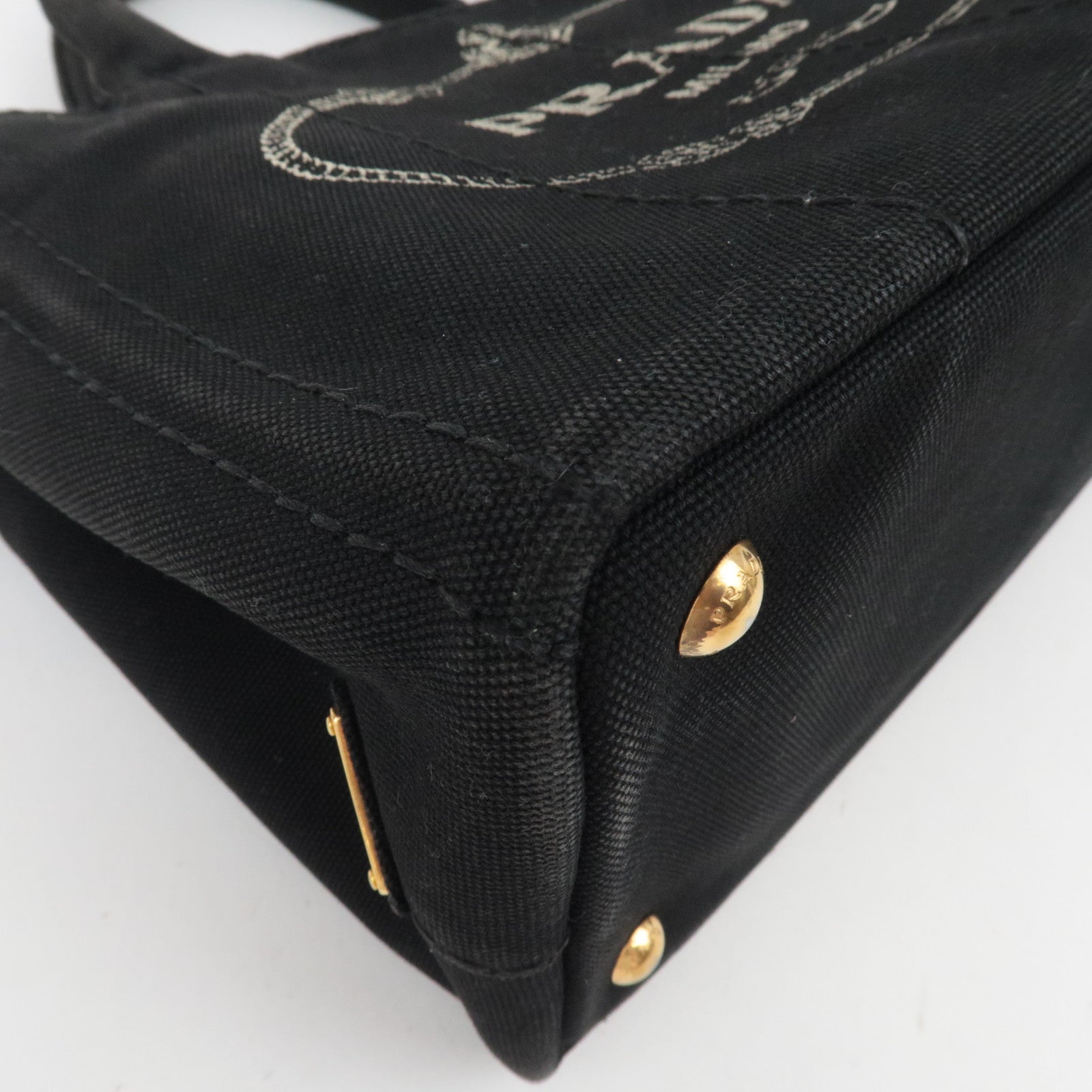 PPRADA Canapa Mini 2Way Canvas Tote Bag Black 1BG439