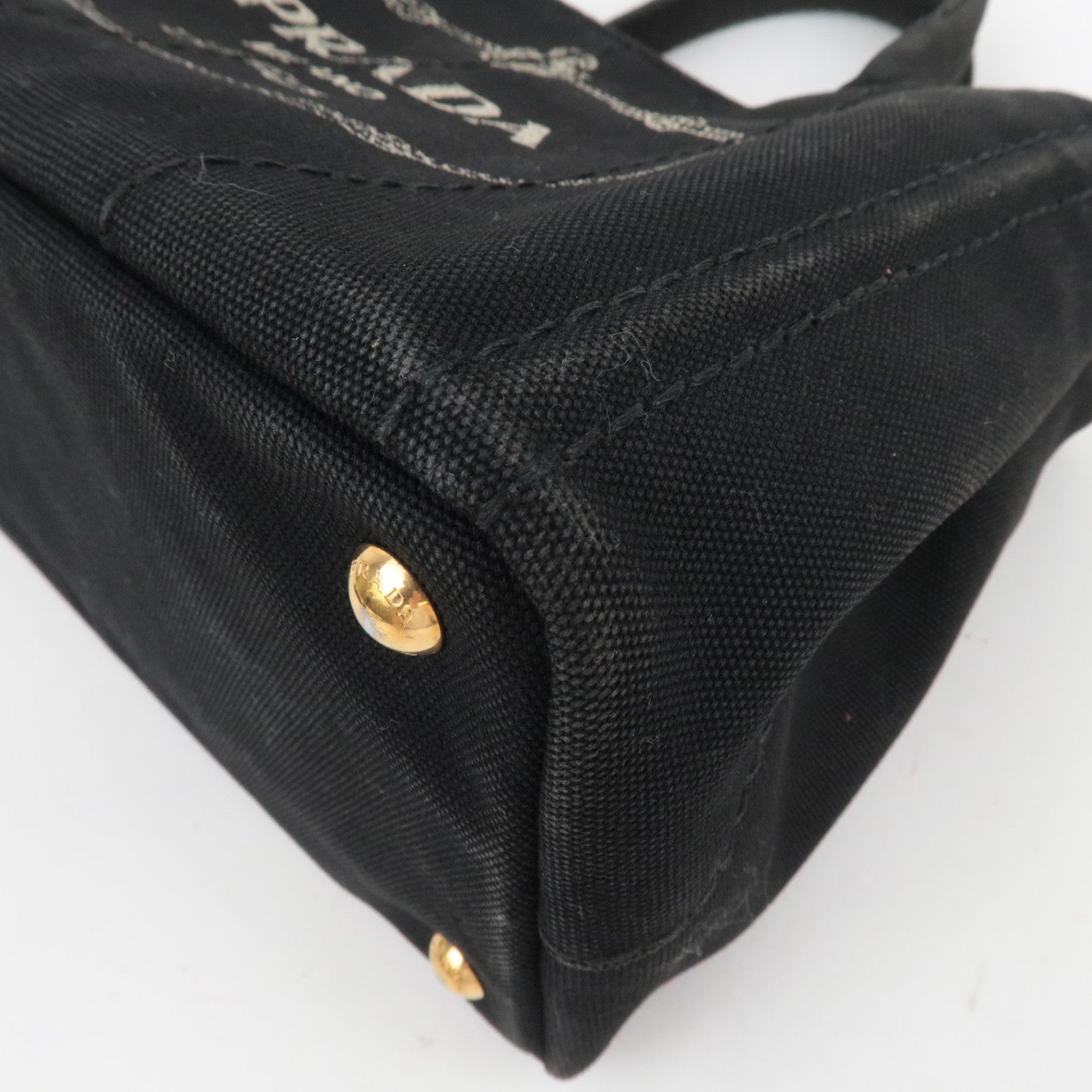 PPRADA Canapa Mini 2Way Canvas Tote Bag Black 1BG439