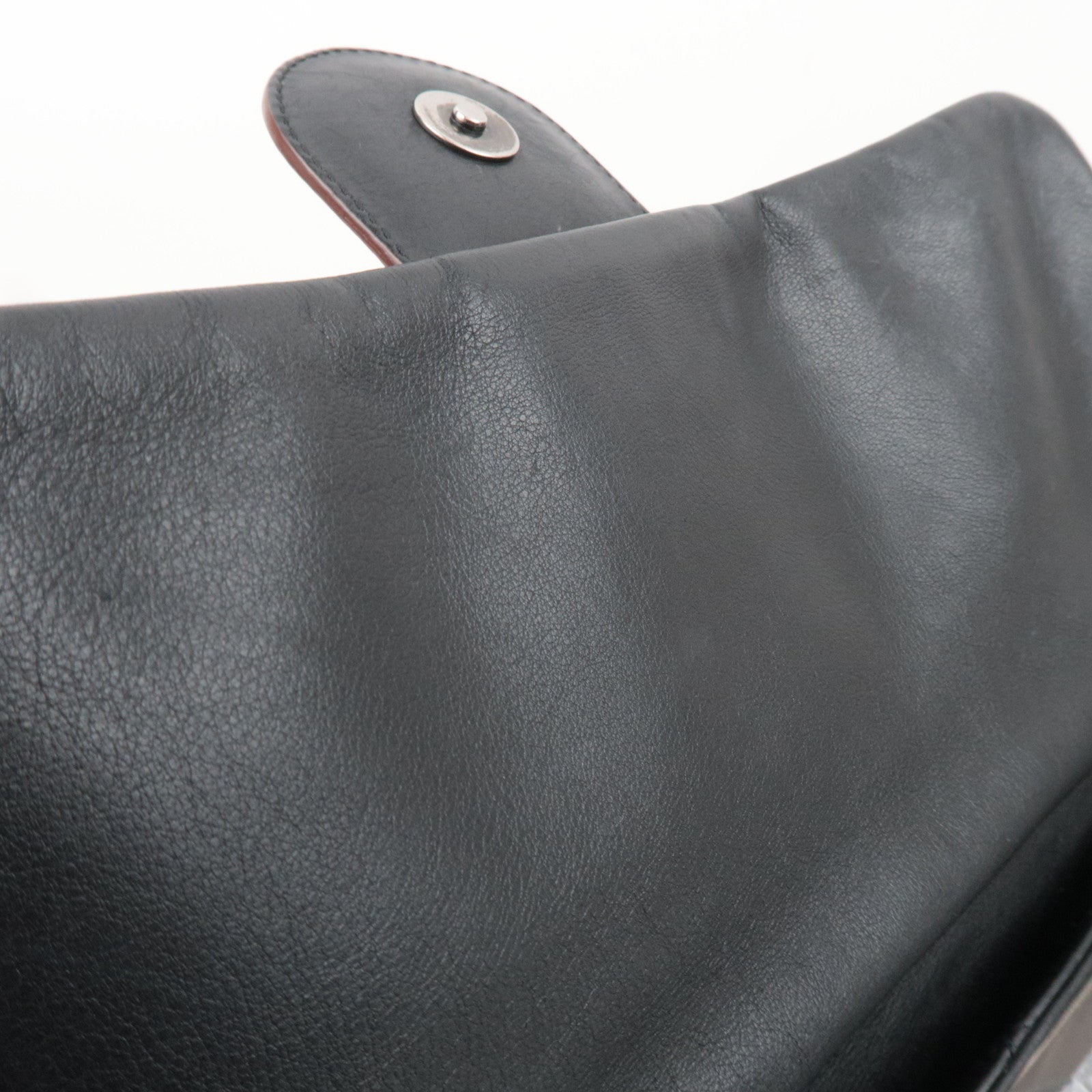 CHANEL Matelasse Lambskin Chain Shoulder Bag Black Brown Silver HDW