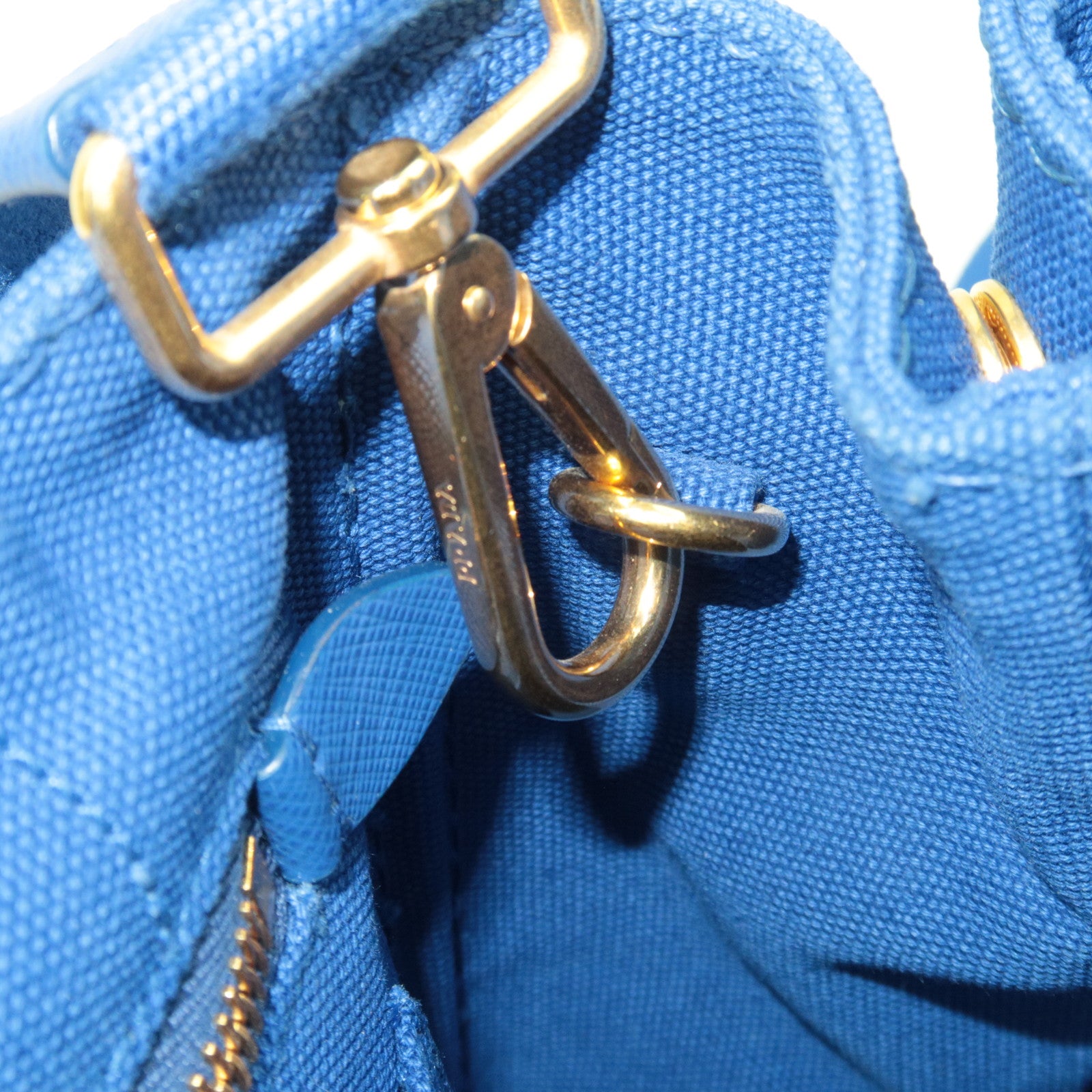PPRADA Canapa Mini 2Way Canvas Tote Bag Blue 1BG439