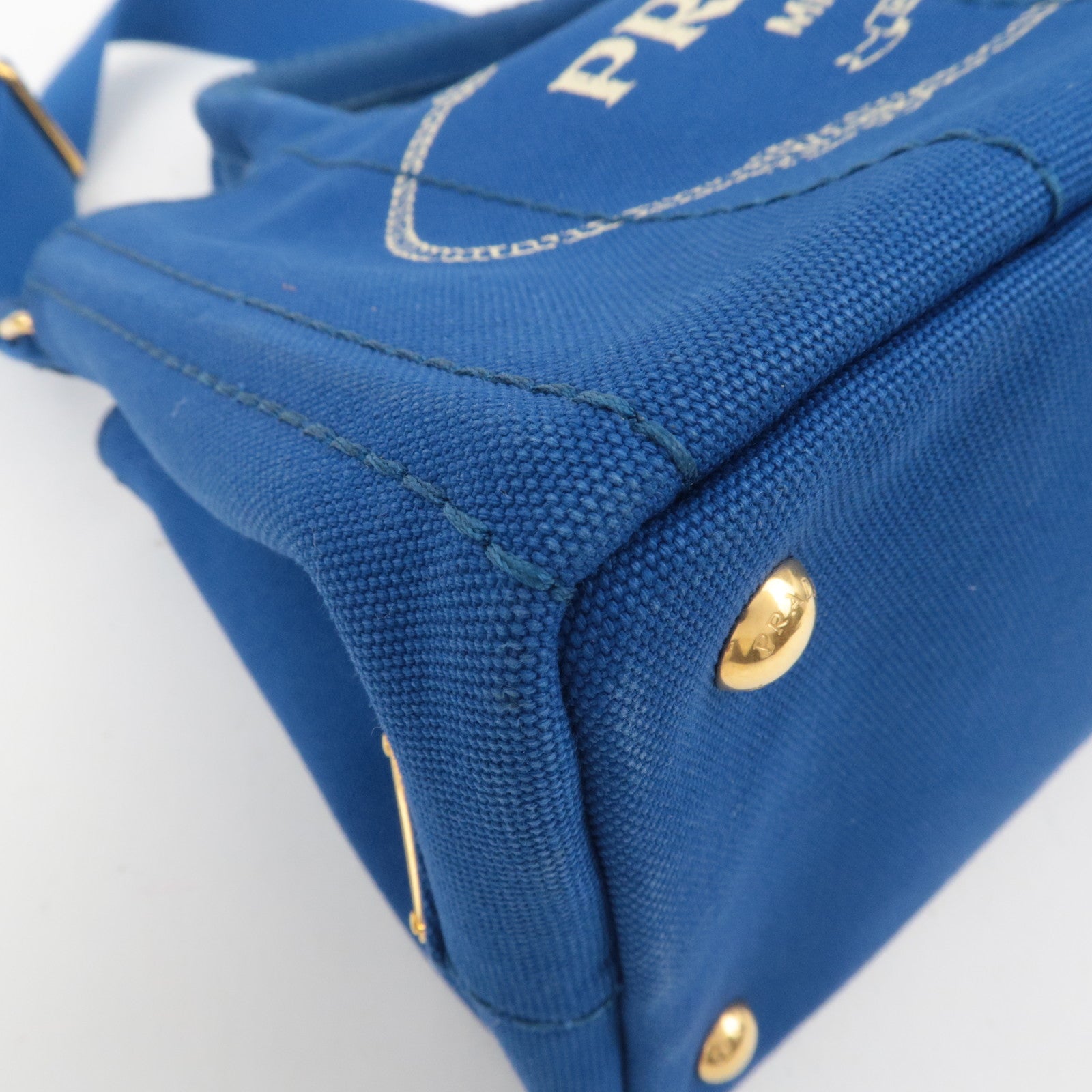 PPRADA Canapa Mini 2Way Canvas Tote Bag Blue 1BG439