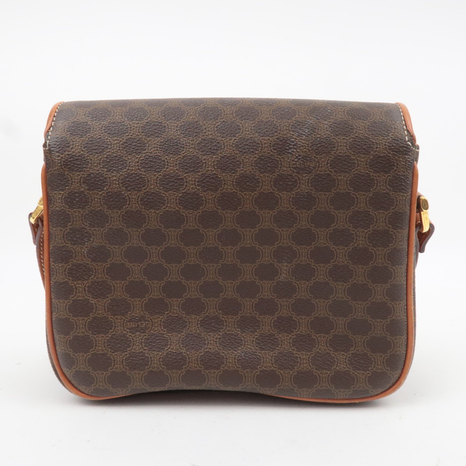CELINE Macadam PVC Leather Shoulder Bag Brown
